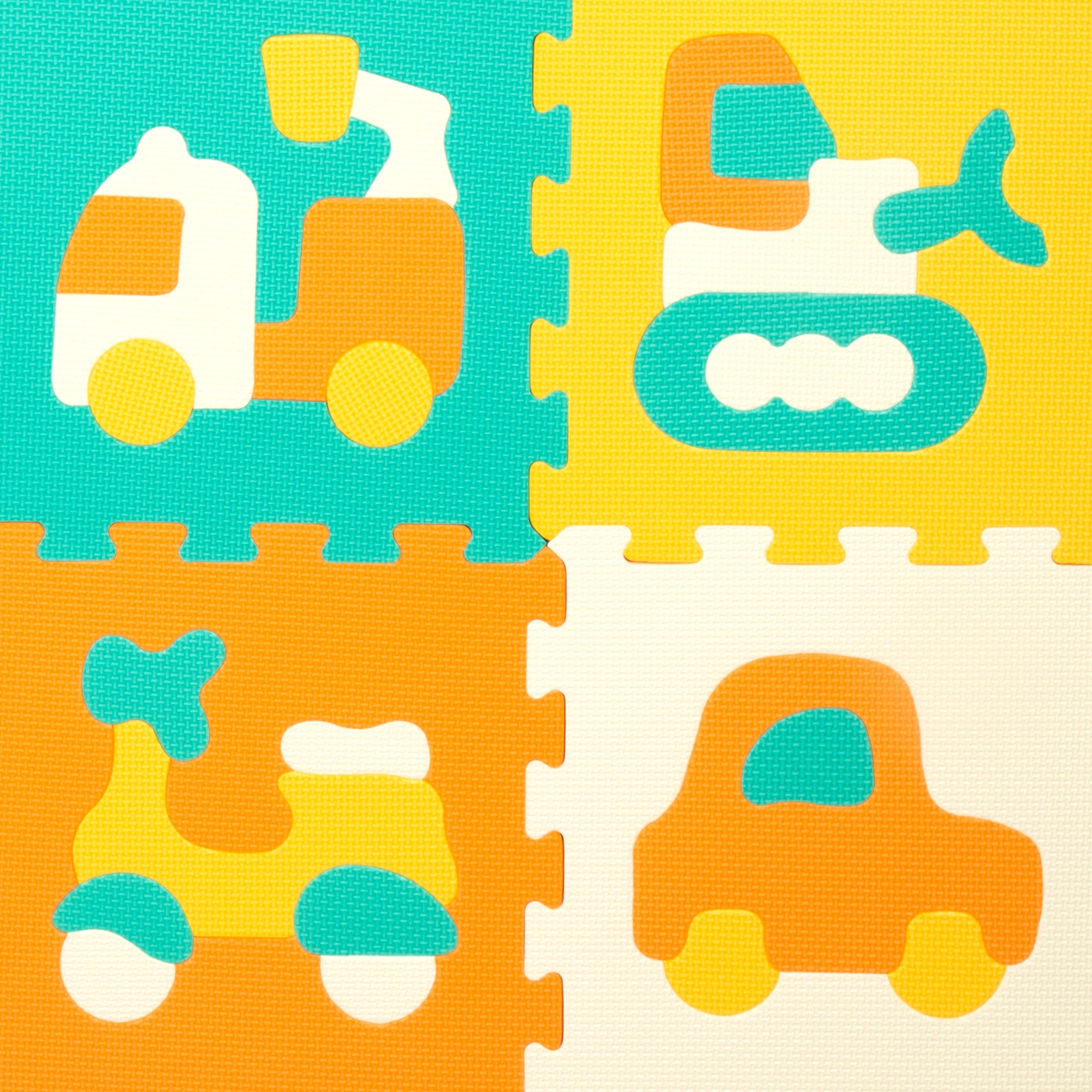 Tapete de Encaixe para Bebé com Veículos, 9 Peças, Espuma EVA, C'Baby