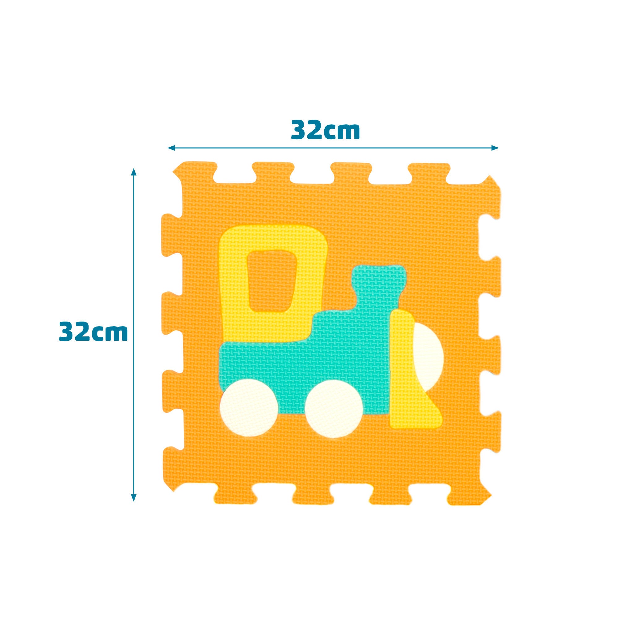 Tapete de Encaixe para Bebé com Veículos, 9 Peças, Espuma EVA, C'Baby