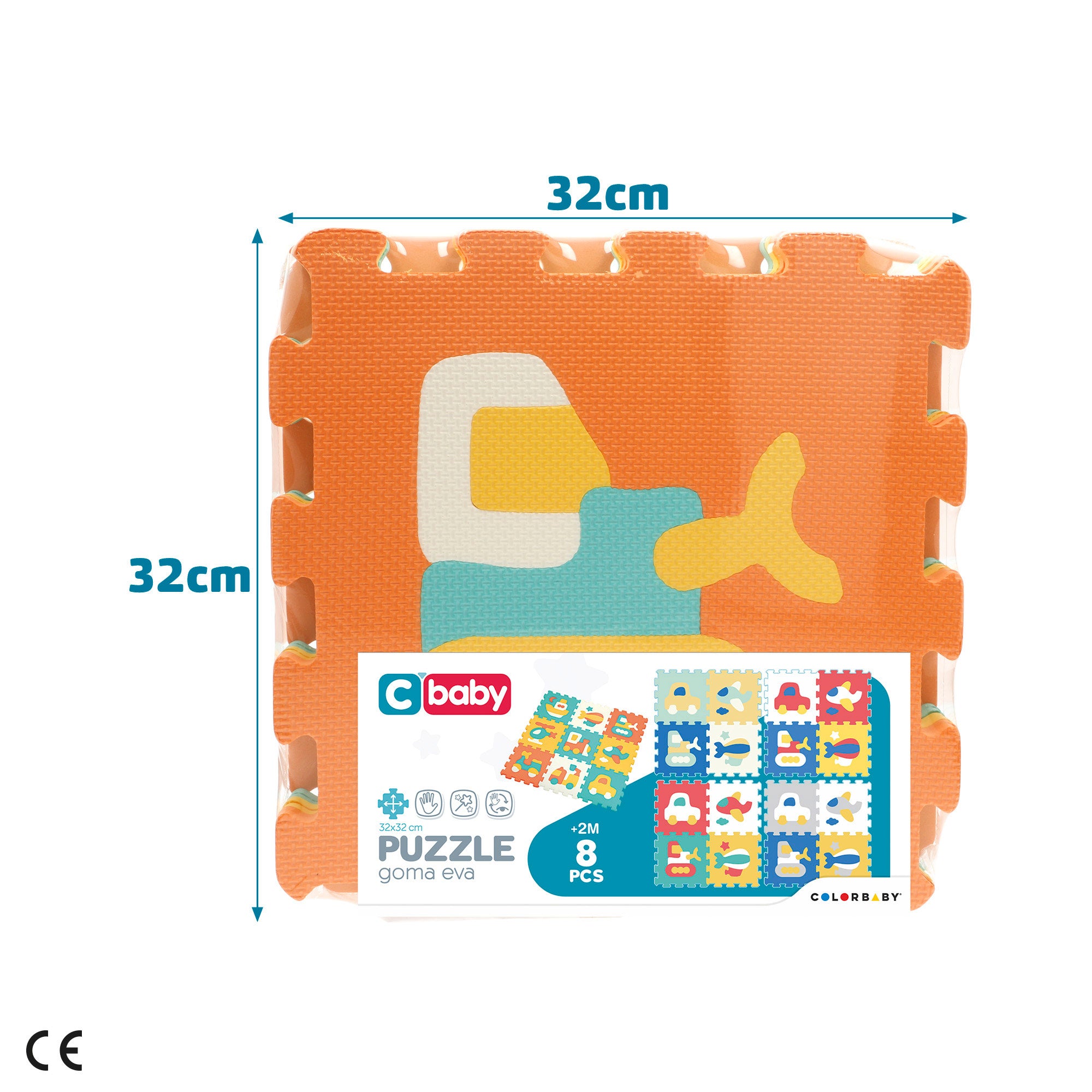 Tapete de Encaixe para Bebé com Veículos, 9 Peças, Espuma EVA, C'Baby