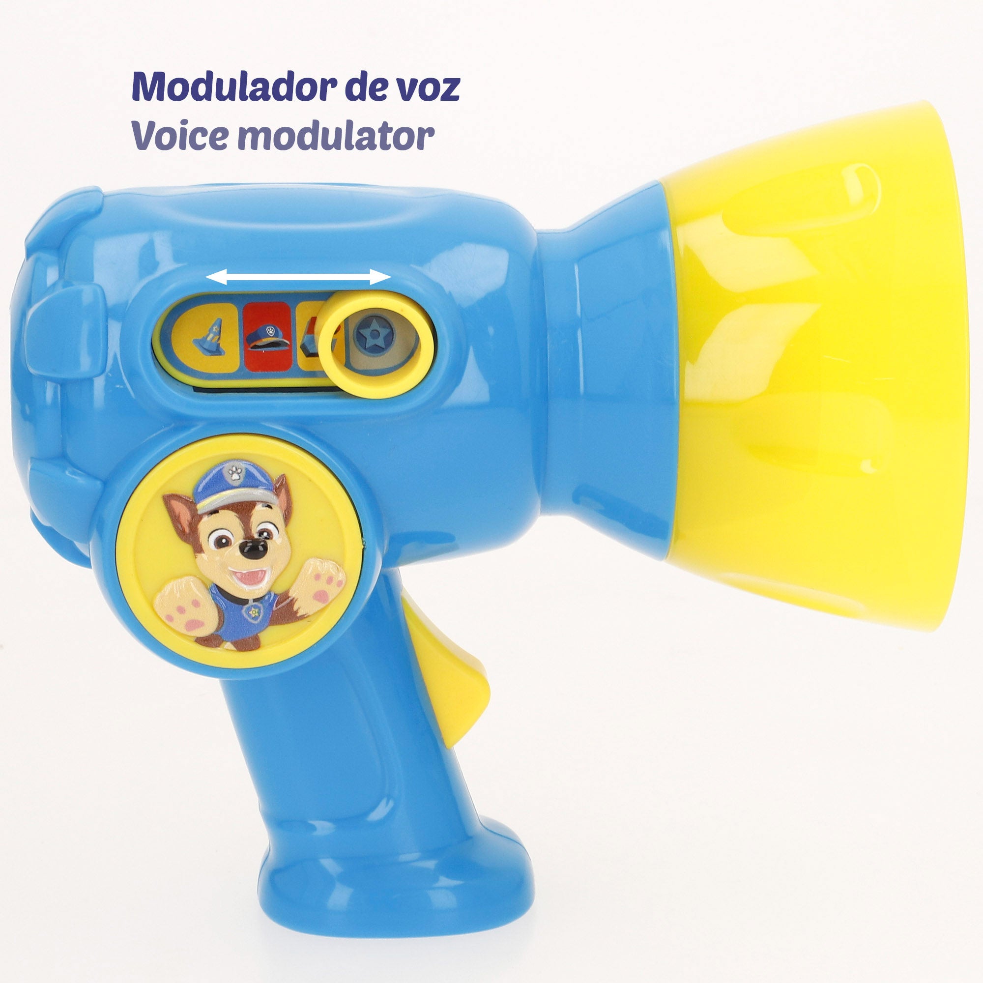 Pack com megafone do Chase da Patrulha Pata e acessórios.