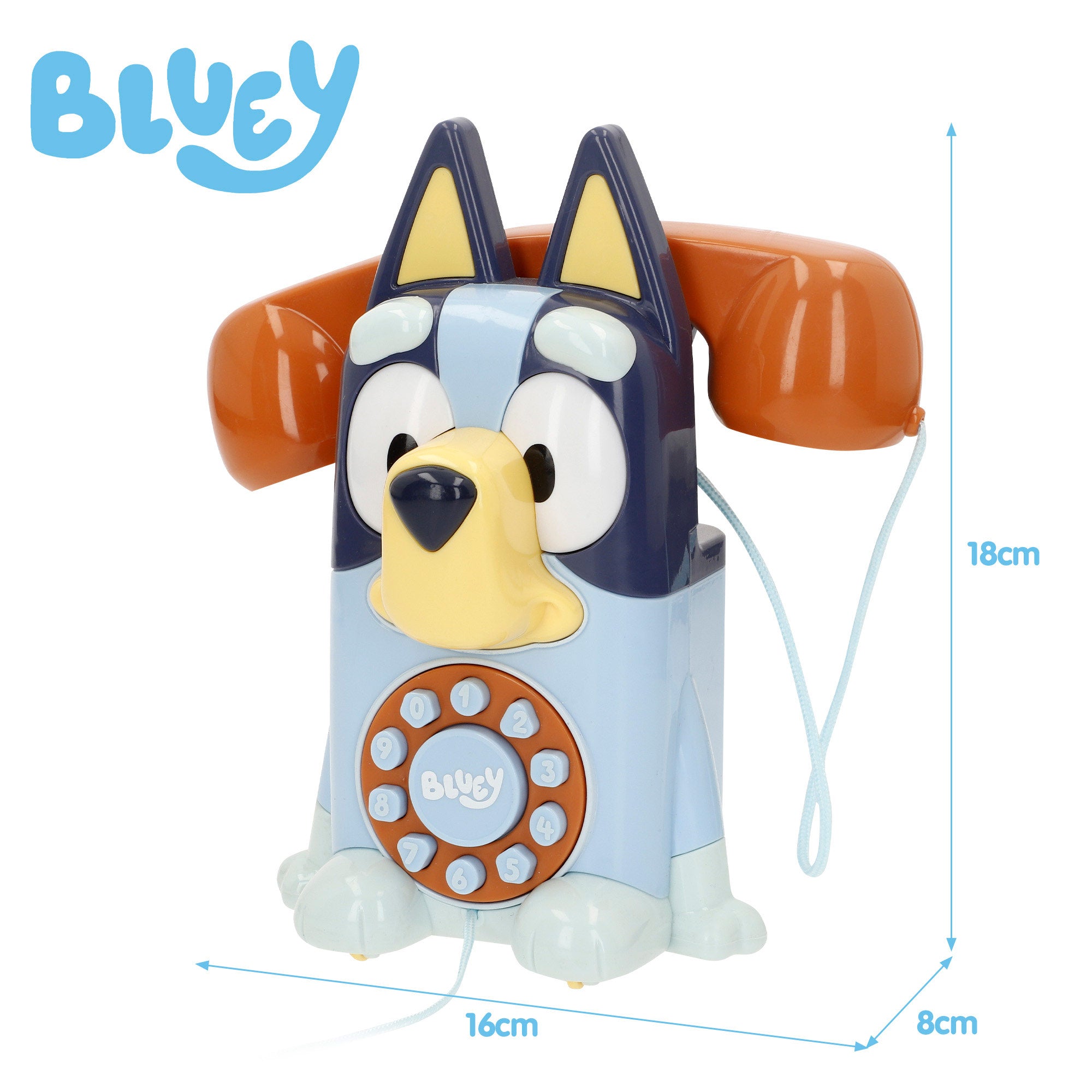 Telefone de brinquedo interativo Bluey com sons e melodias