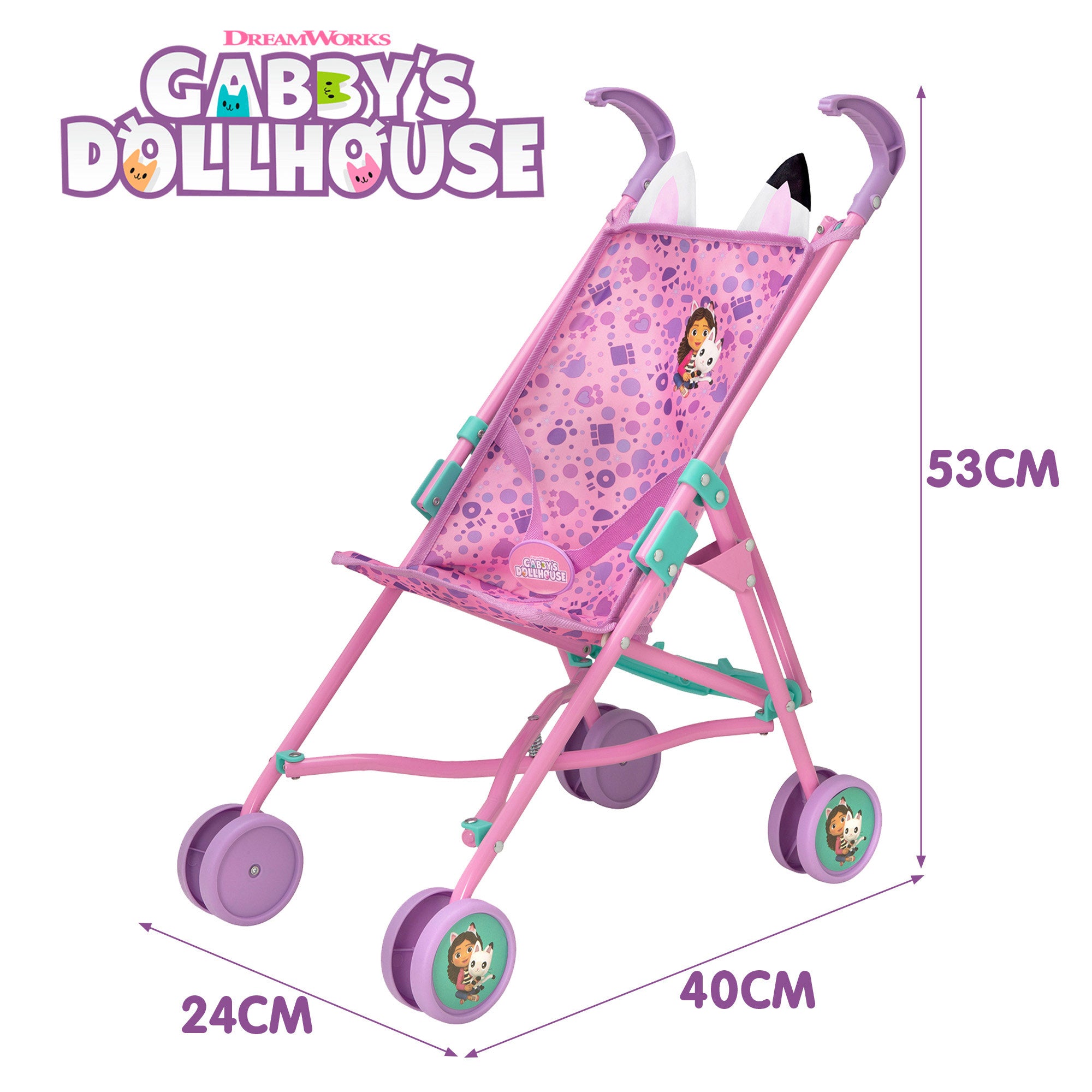 Carrinho de bonecas Gabby's Dollhouse, 53 cm