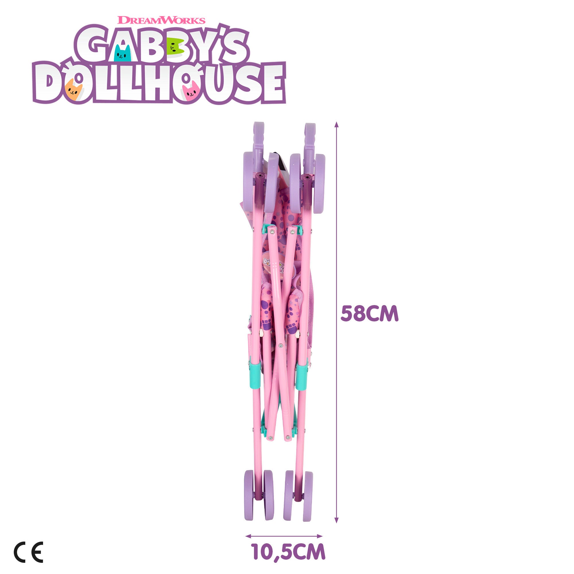 Carrinho de bonecas Gabby's Dollhouse, 53 cm