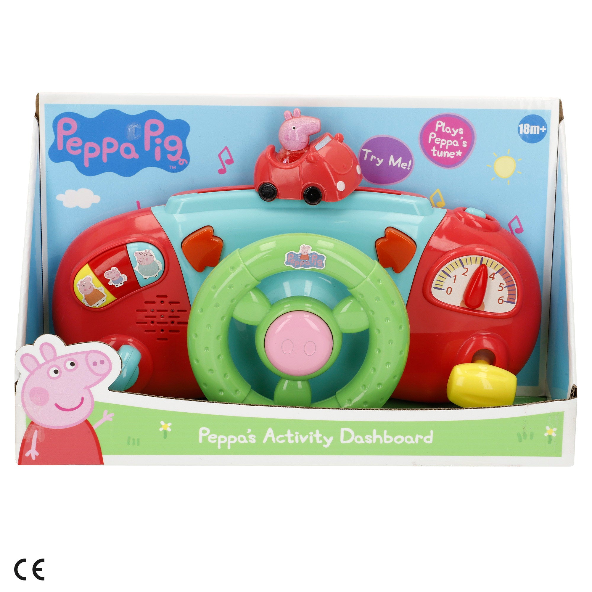 Volante Peppa Pig para carrinho de bebé com atividades