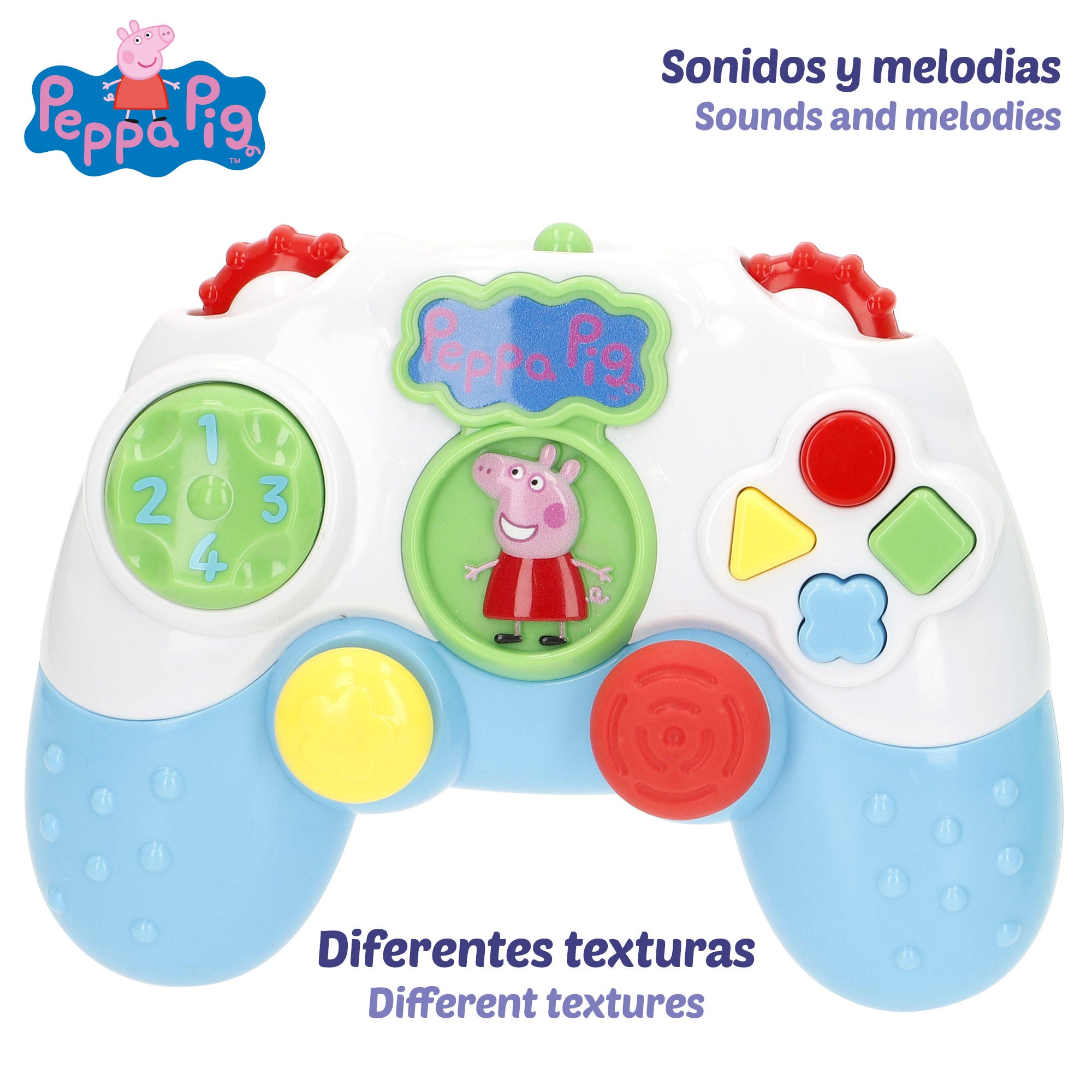 Conjunto de comando interativo para bebé da Peppa Pig com luz e som.