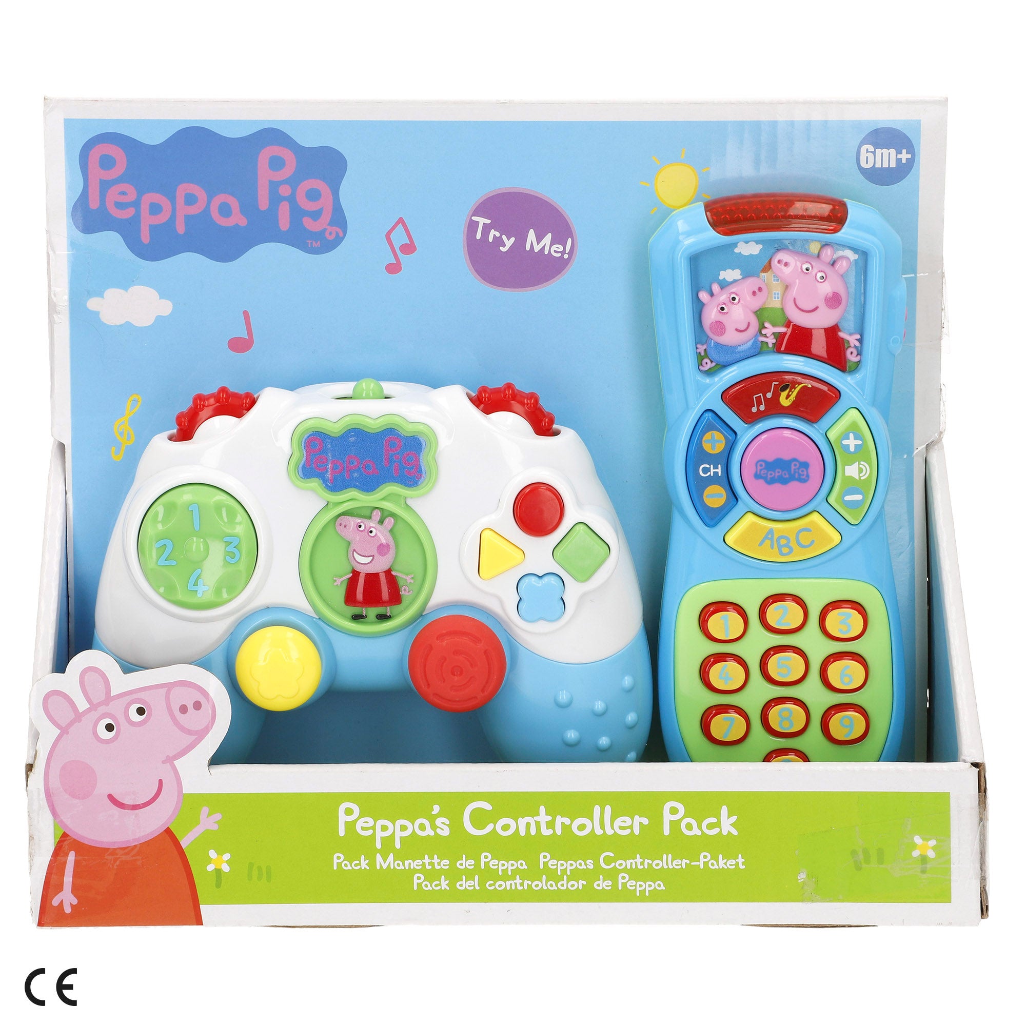 Conjunto de comando interativo para bebé da Peppa Pig com luz e som.