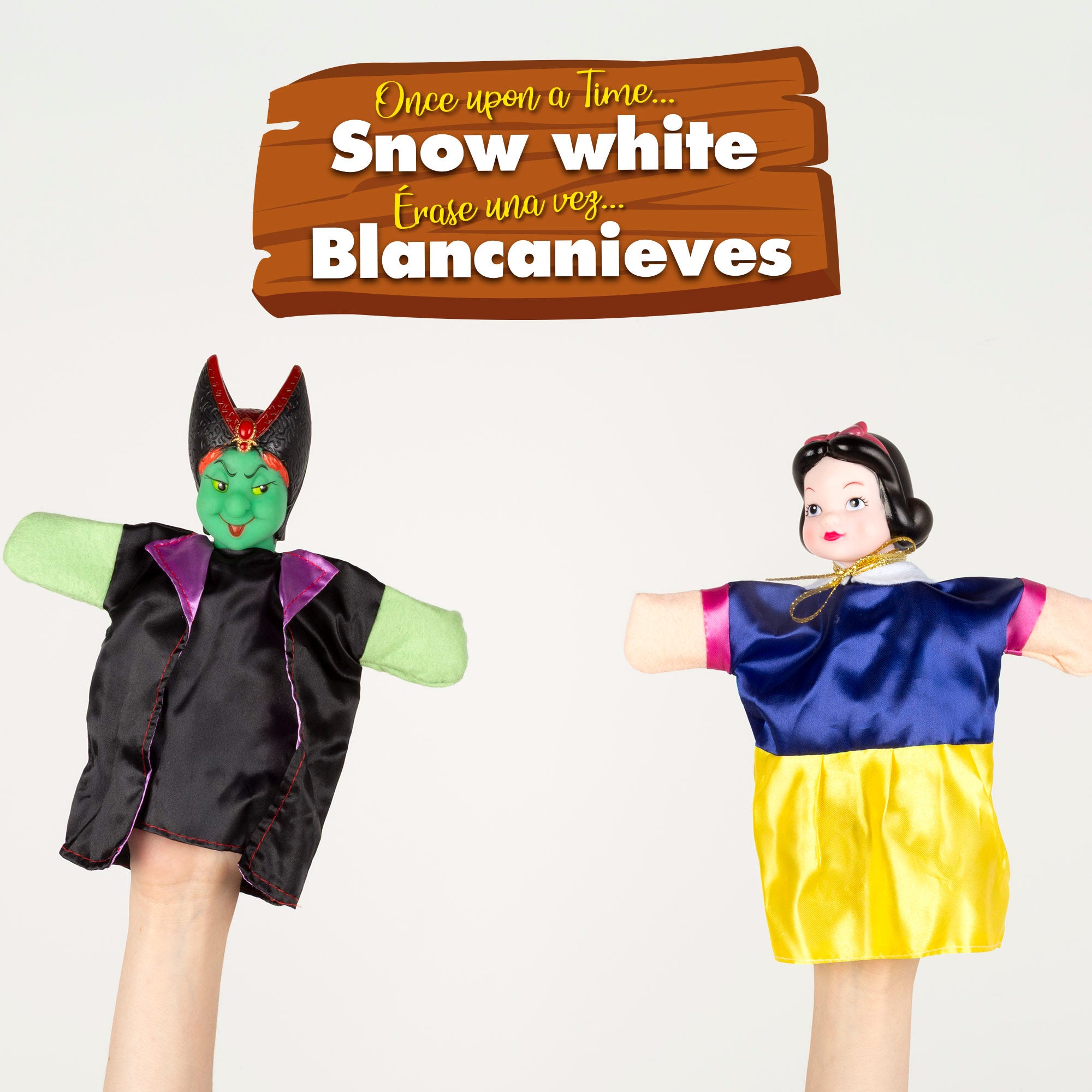 Conjunto de fantoches Branca de Neve de 25 cm da Cucu Show