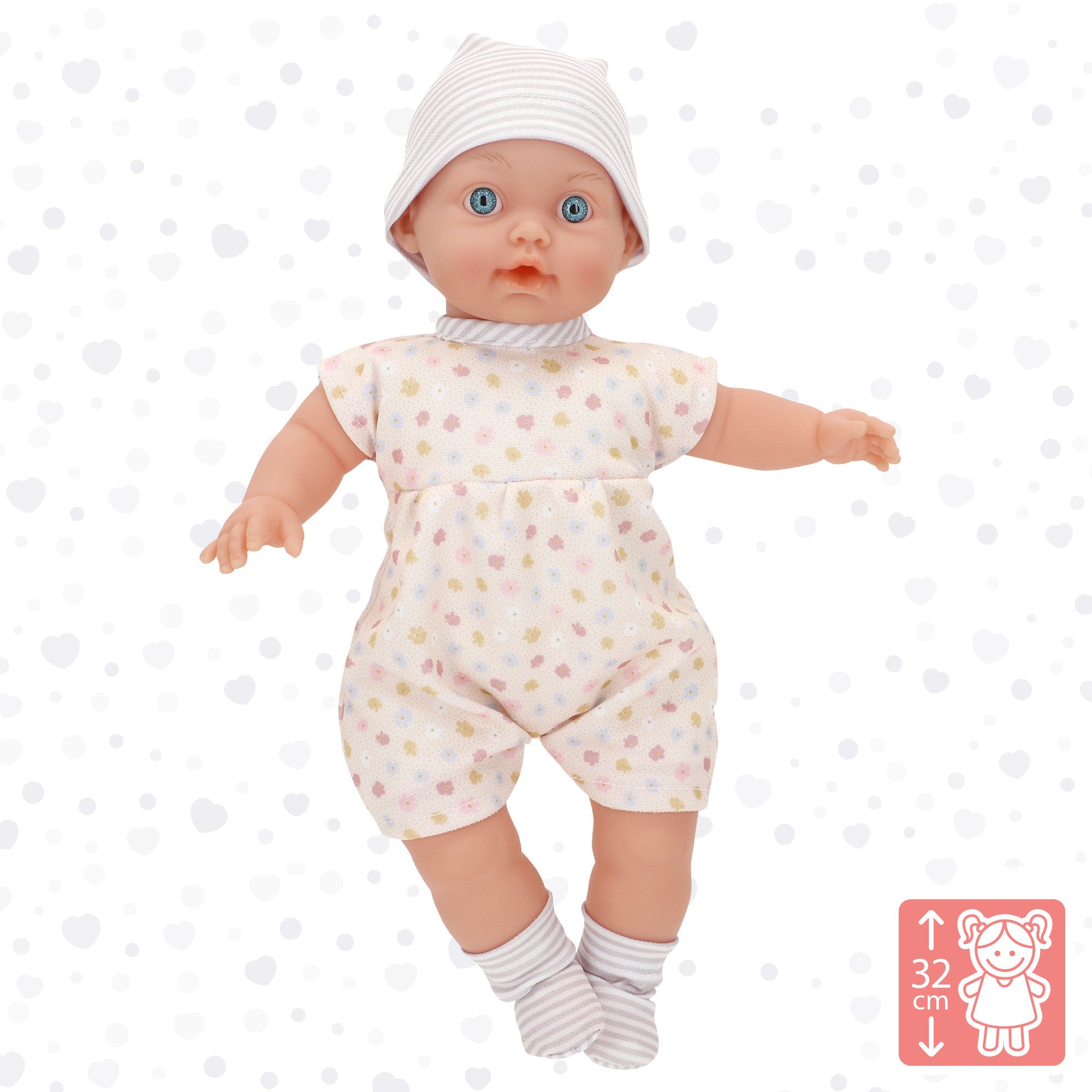 Conjunto de 2 bonecas bebés de 33 cm com roupa e corpo macio Colorbaby's