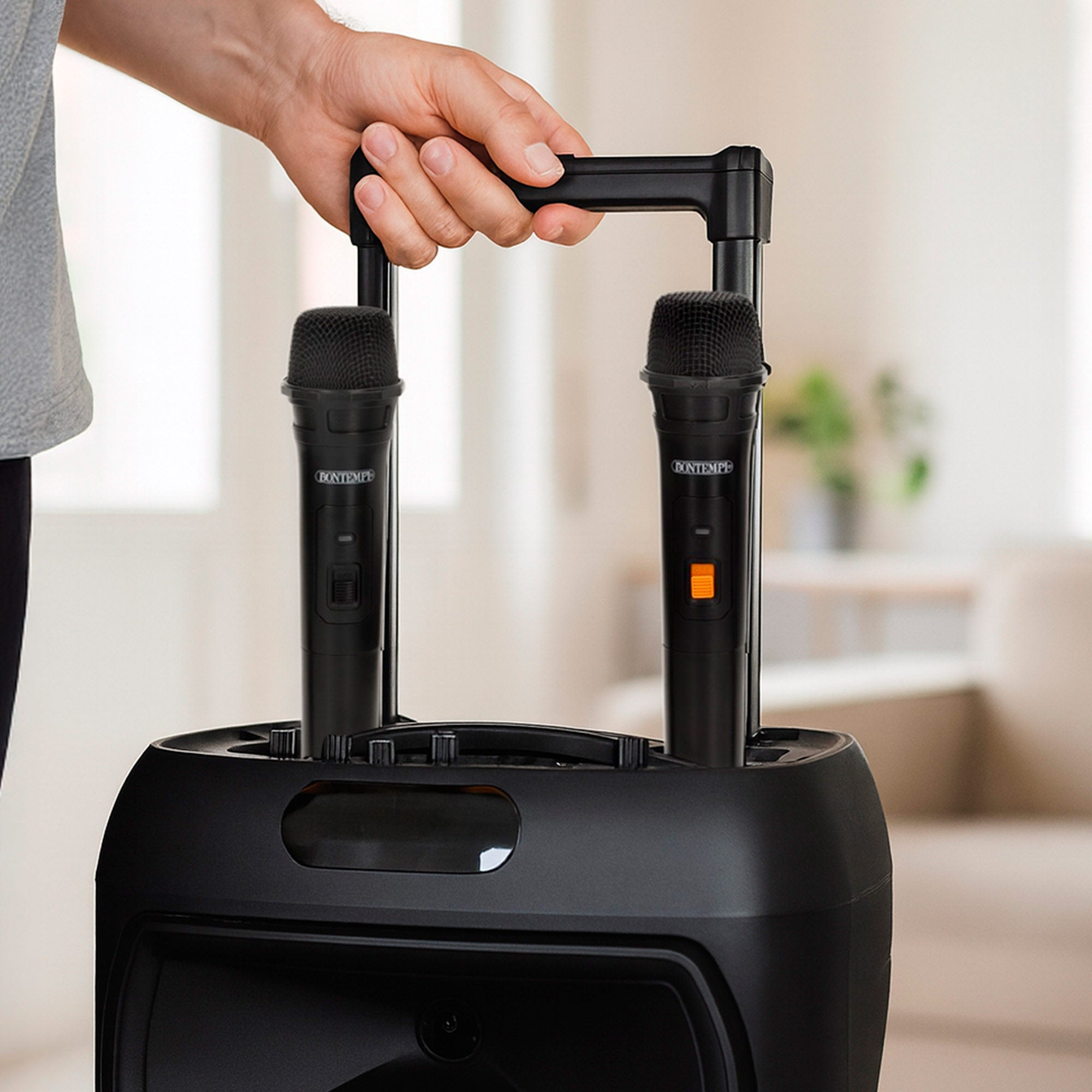 Estojo para coluna sem fios e 2 microfones 30x25x53 cm Bontempi