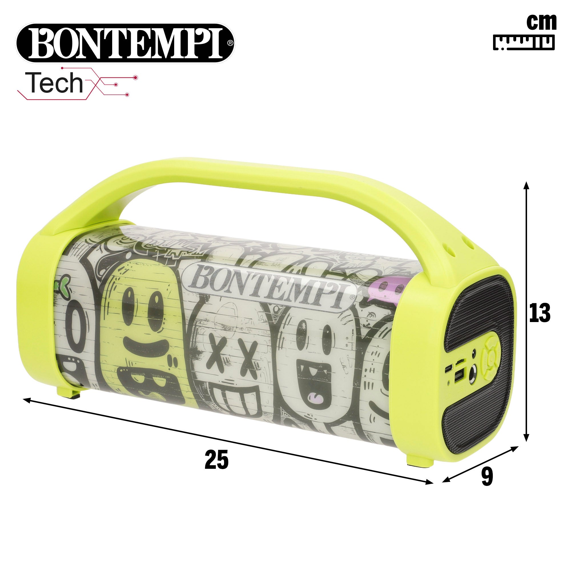 Coluna de som sem fios Bontempi de 80 W com karaoke e microfone.