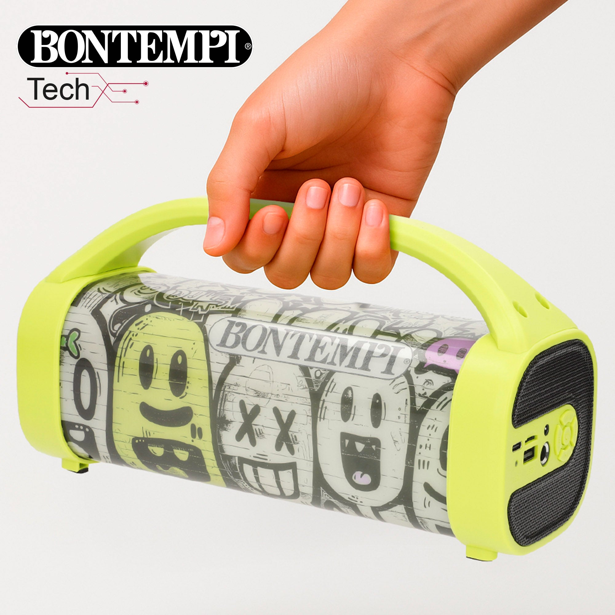 Coluna de som sem fios Bontempi de 80 W com karaoke e microfone.