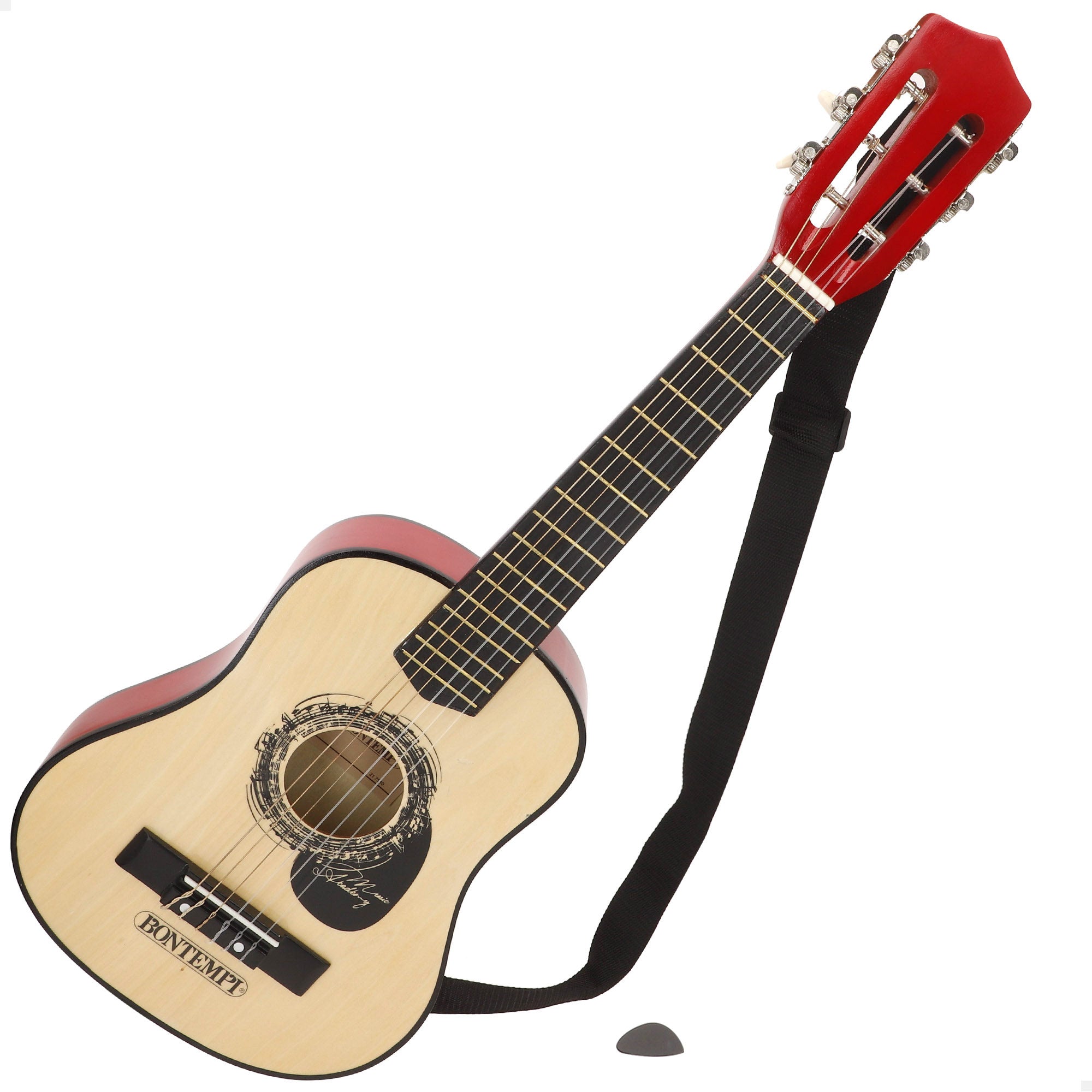 Guitarra de brinquedo clássica de madeira de 75 cm com pega Bontempi