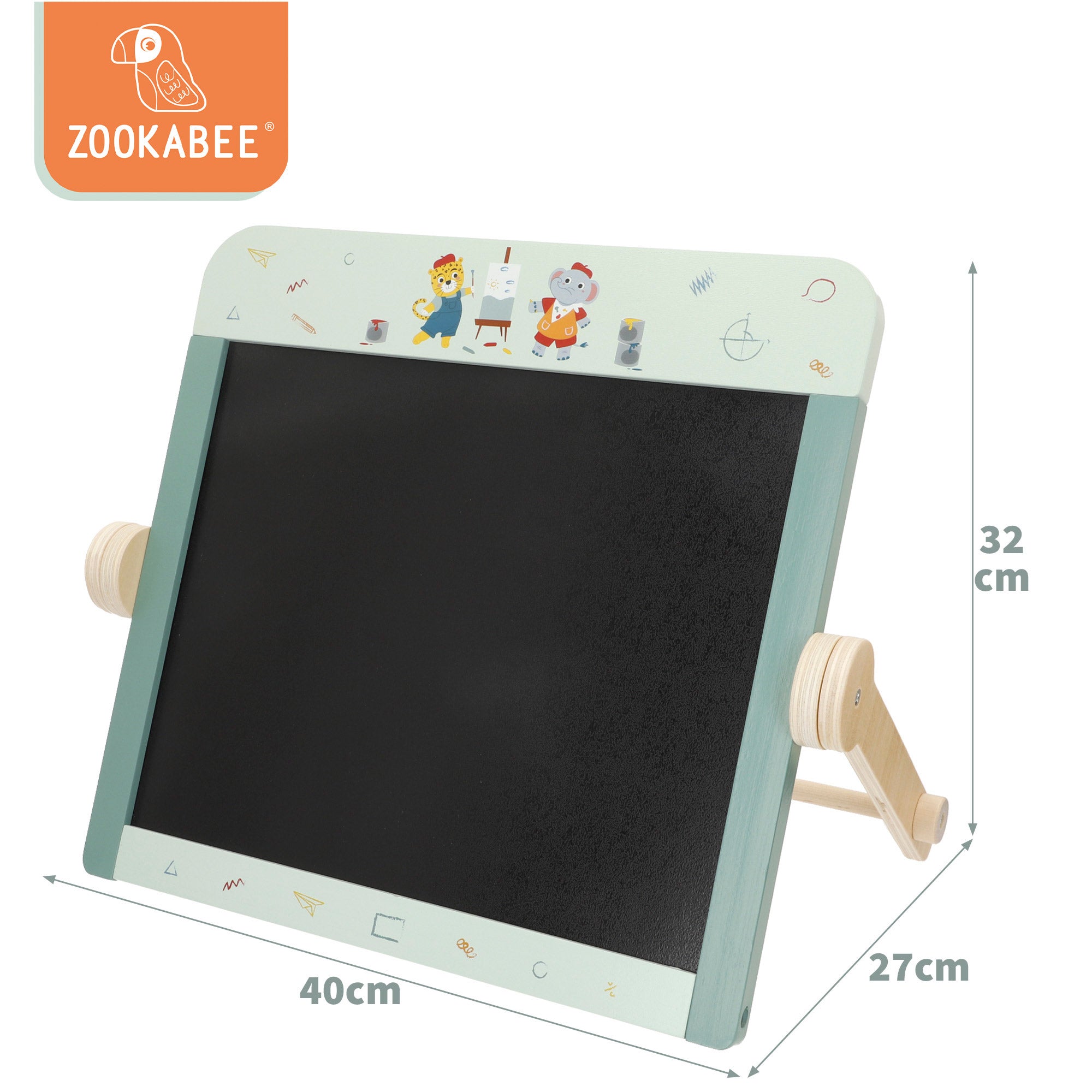 Cavalete de madeira dupla face para criança WOOMAX com acessórios