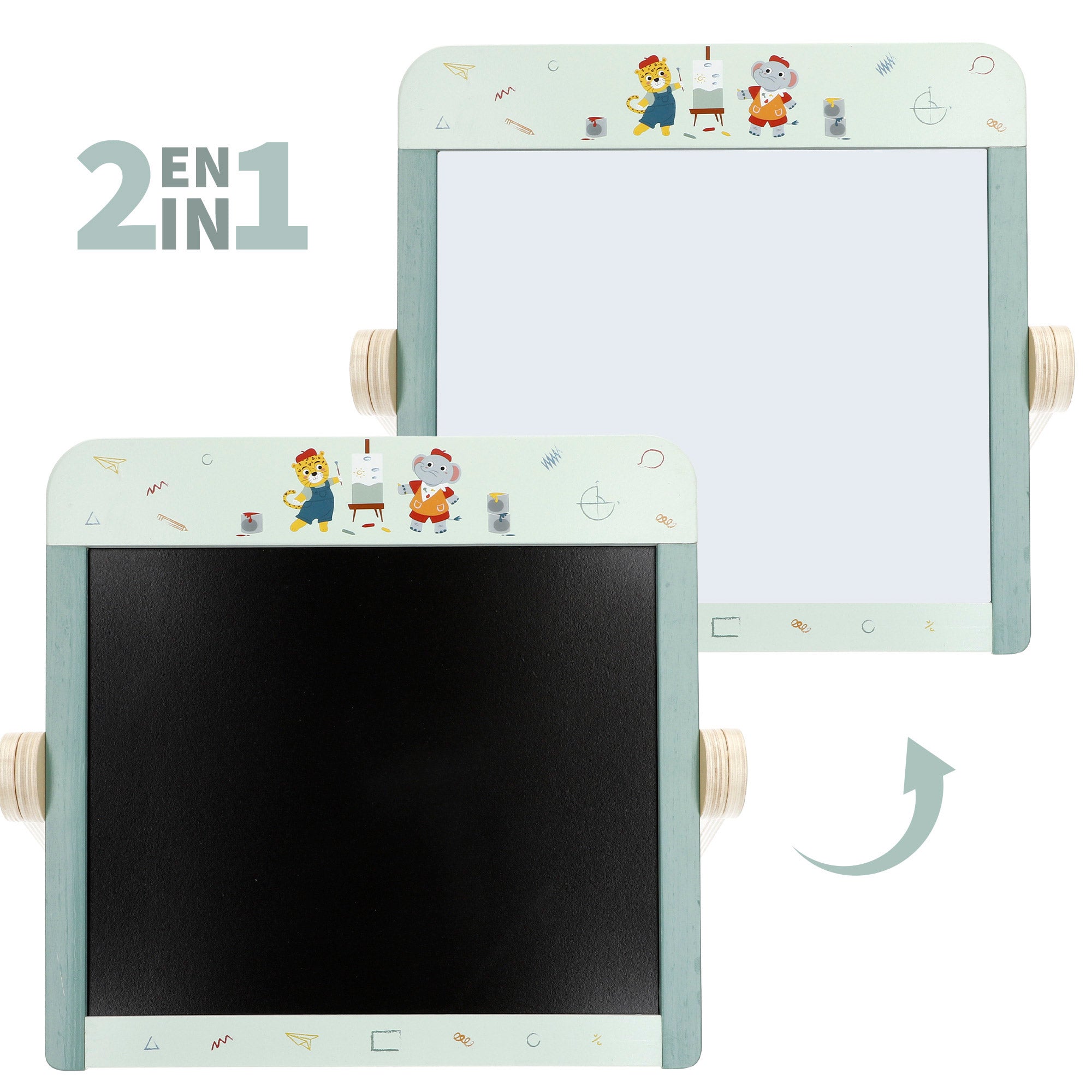 Cavalete de madeira dupla face para criança WOOMAX com acessórios