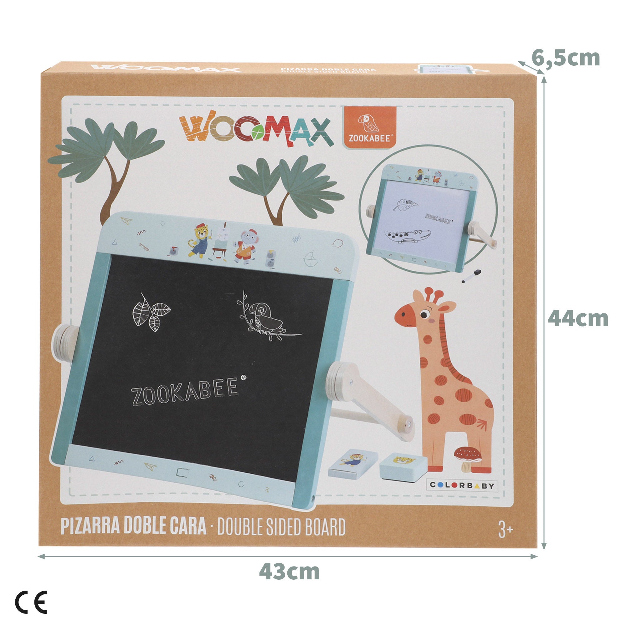 Cavalete de madeira dupla face para criança WOOMAX com acessórios