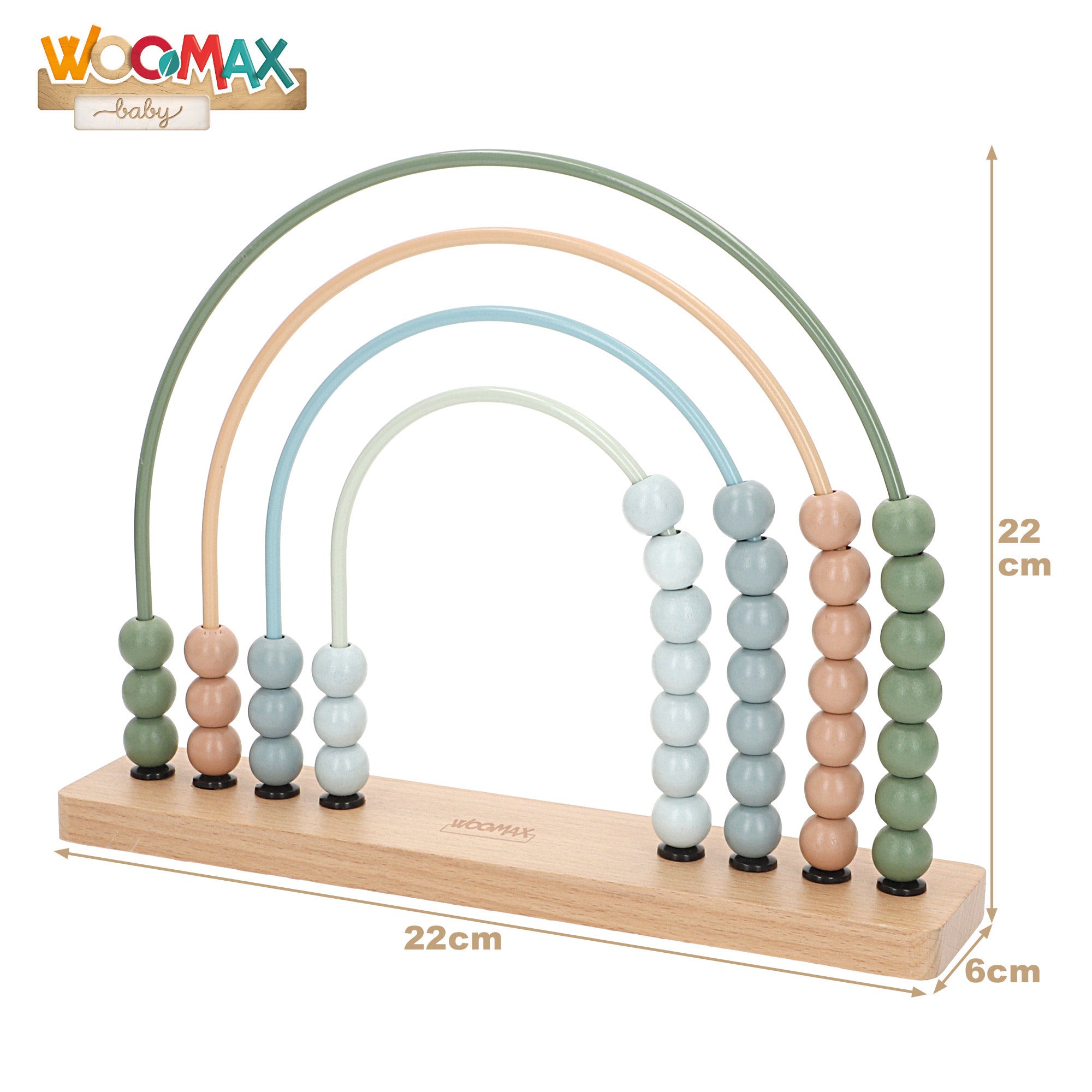 Conjunto WOOMAX com 3 brinquedos de madeira para bebé