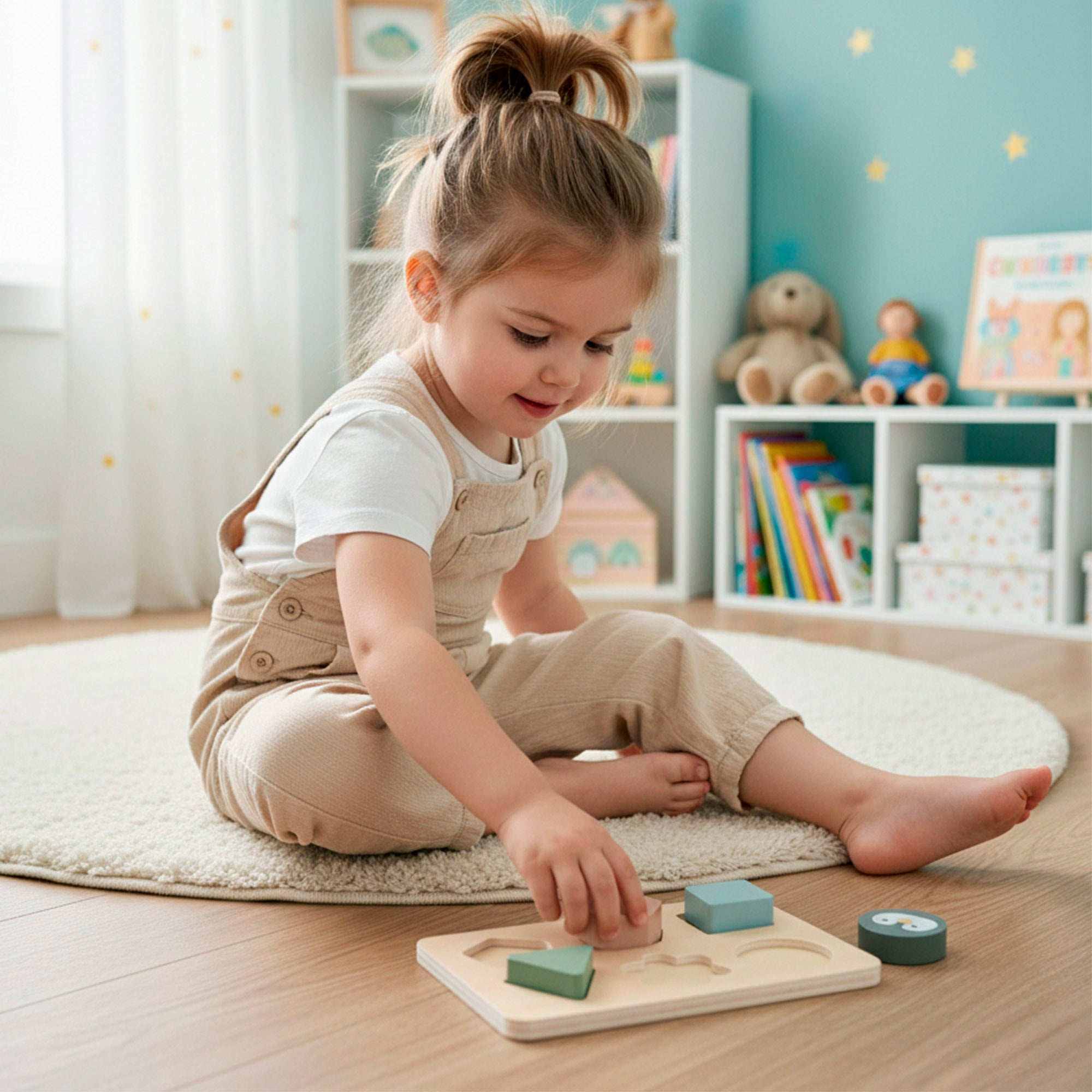 Conjunto WOOMAX com 3 brinquedos de madeira para bebé