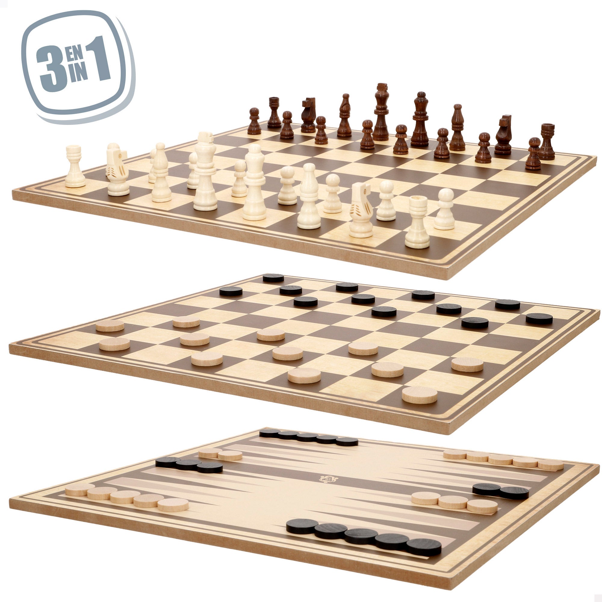 Tabuleiro de xadrez 3 em 1 da CB Games