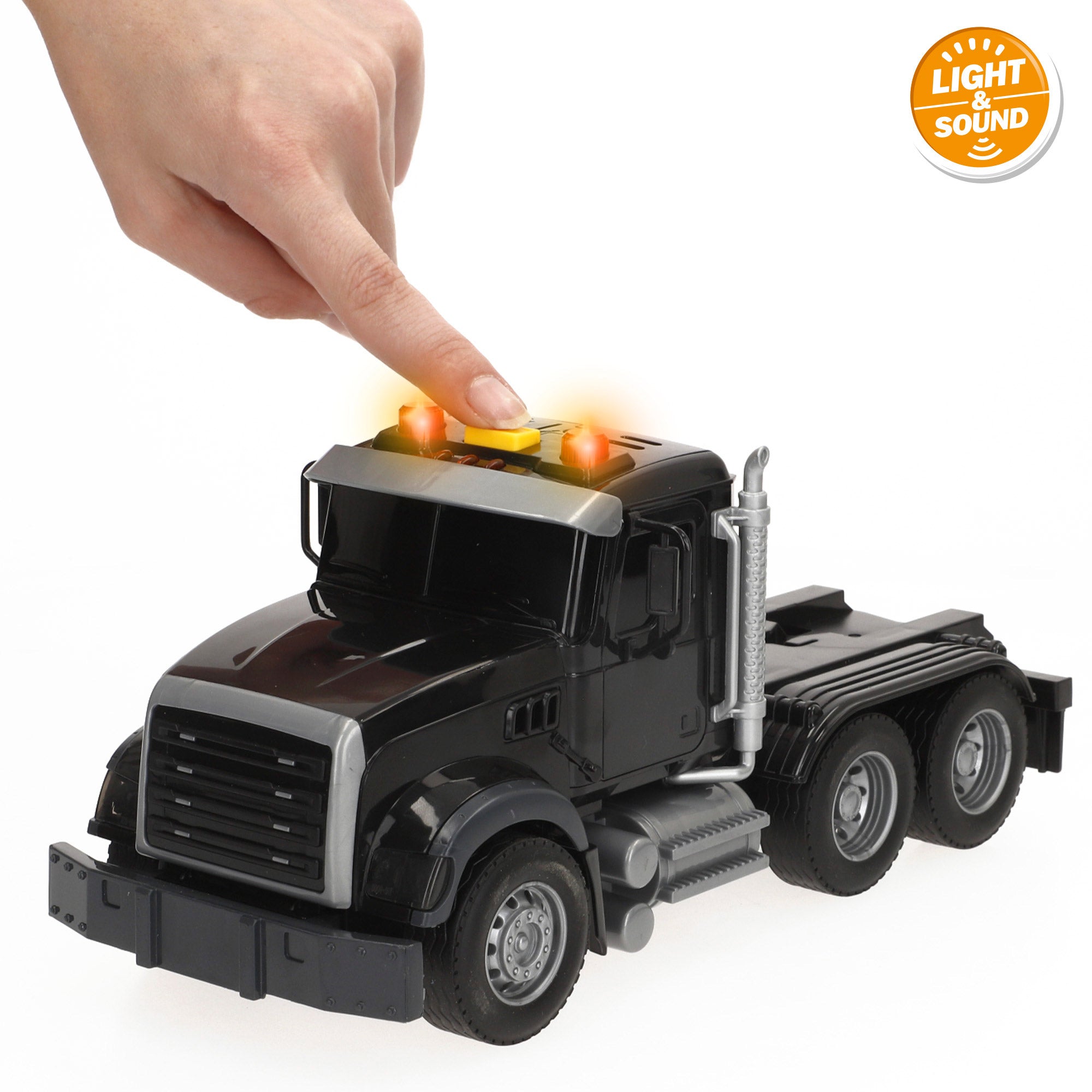 Camião de transporte com luz e som 1:14 + 2 veículos de construção Speed&amp; Go