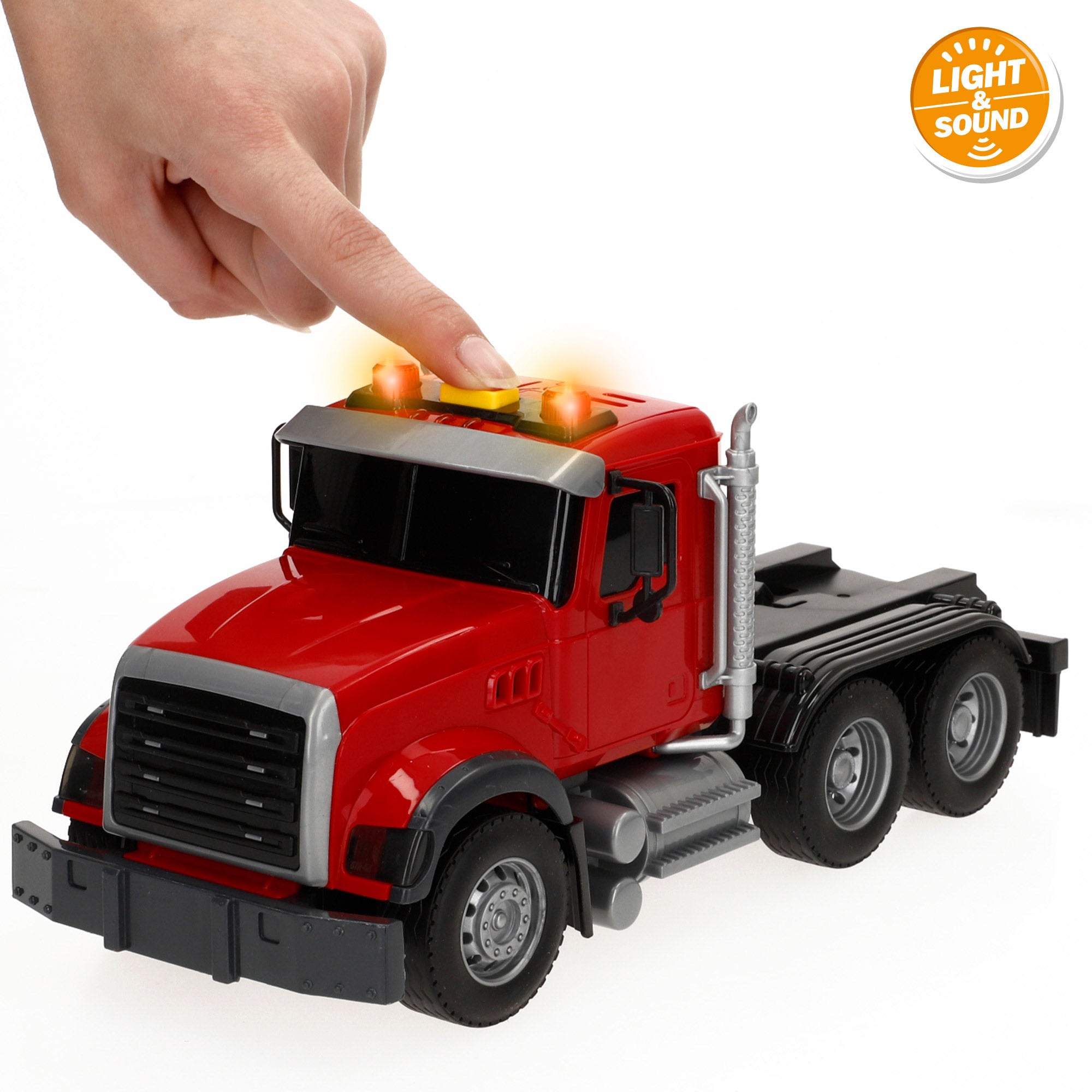 Camião de transporte agrícola à escala 1:14 com luzes e sons + trator e reboque Speed&amp; Go
