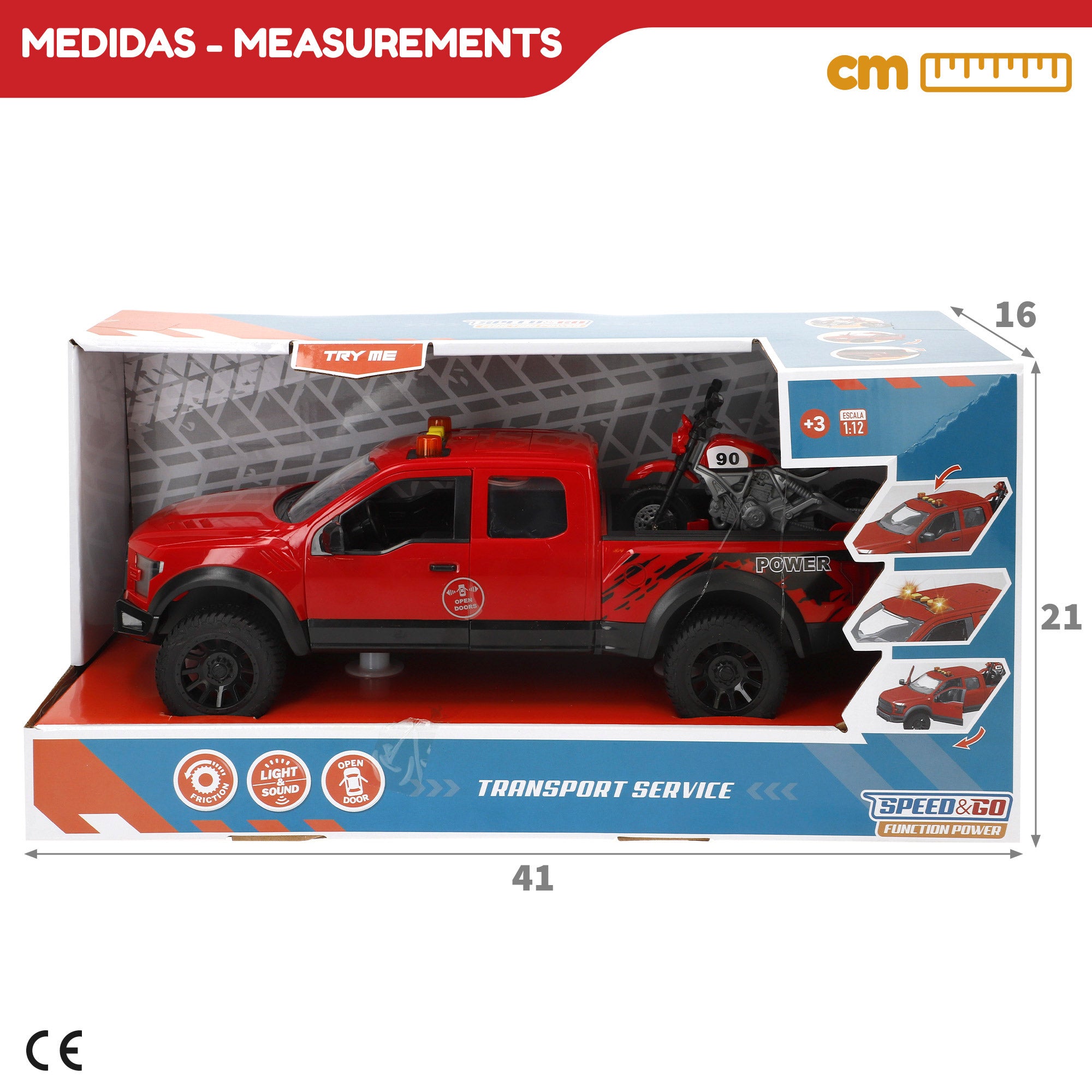 Camioneta movida a fricção com luz e som Speed ​​​​&amp; Go