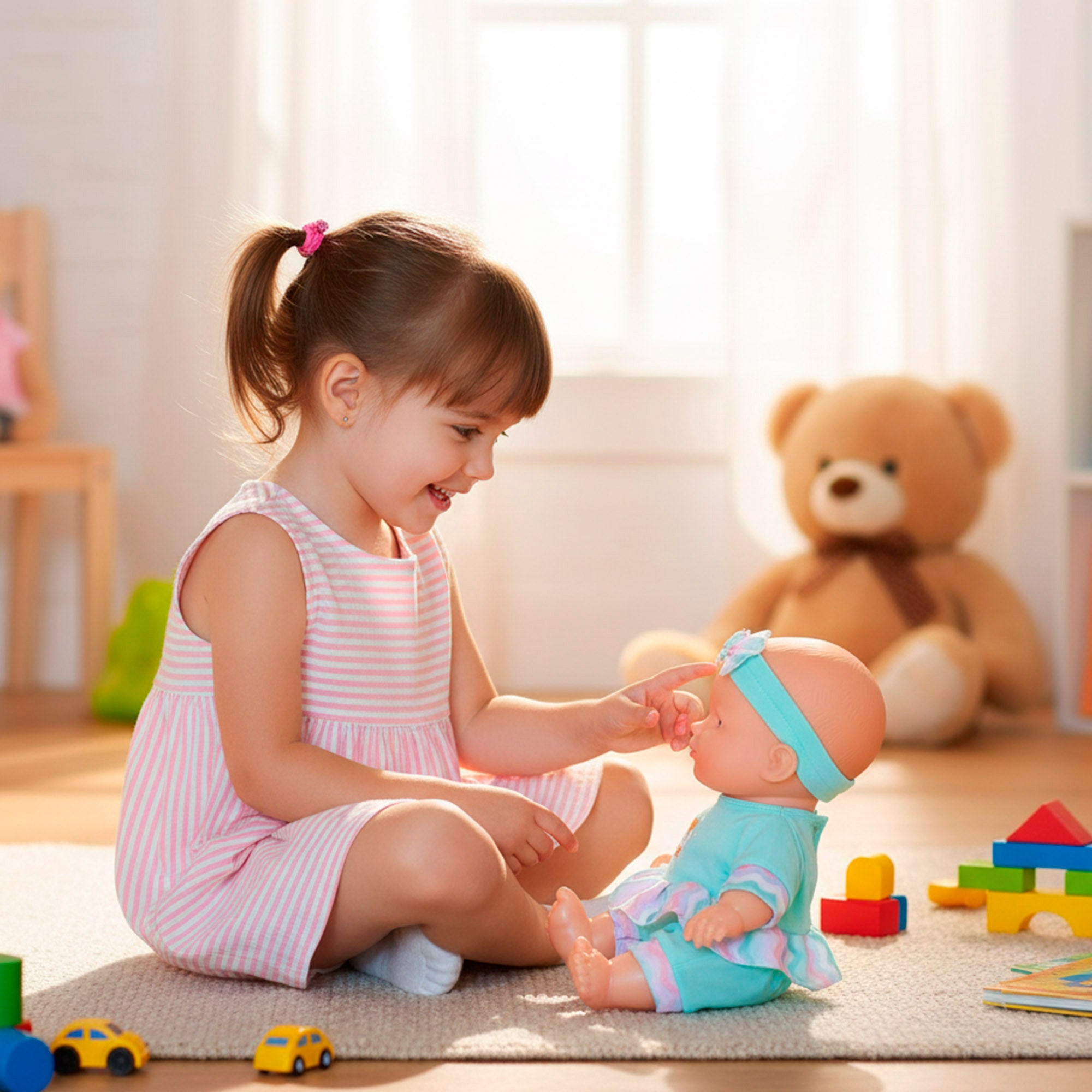 Conjunto de 3 bonecas bebés de 20 cm com roupa Colorbaby's