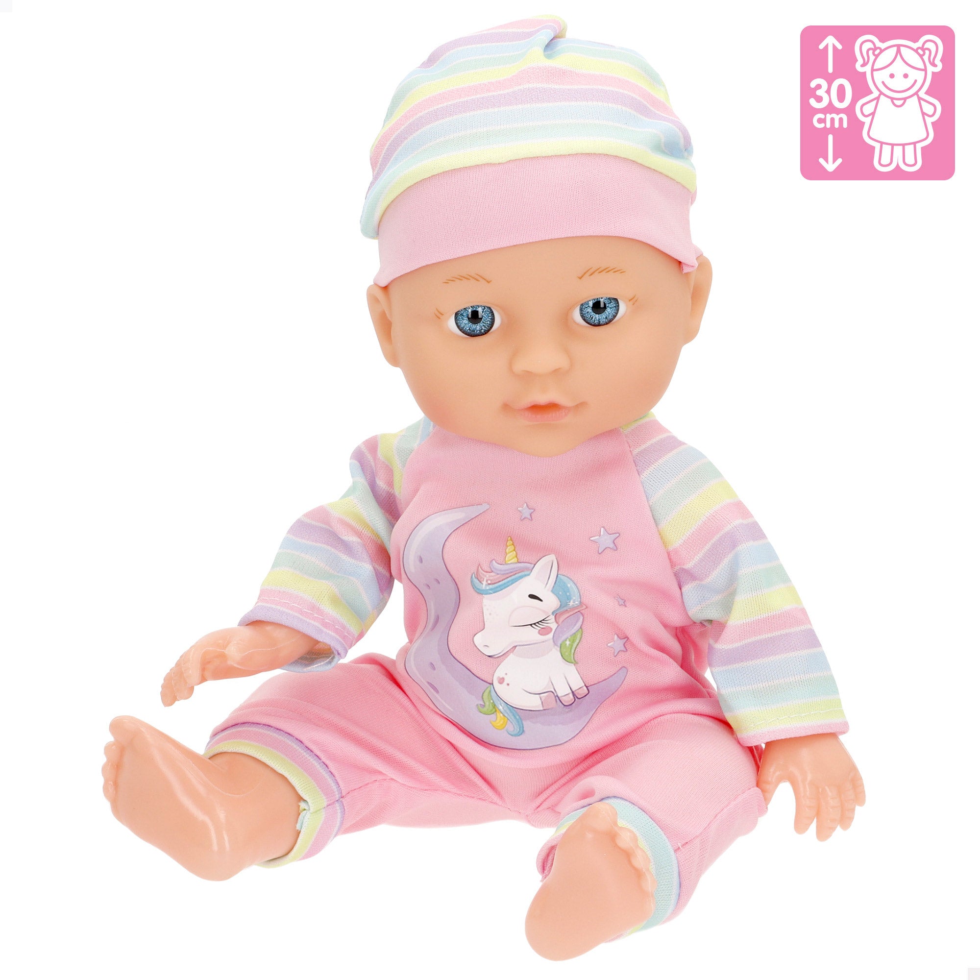 Boneca bebé de 30 cm com cadeirão e acessórios da Colorbaby's