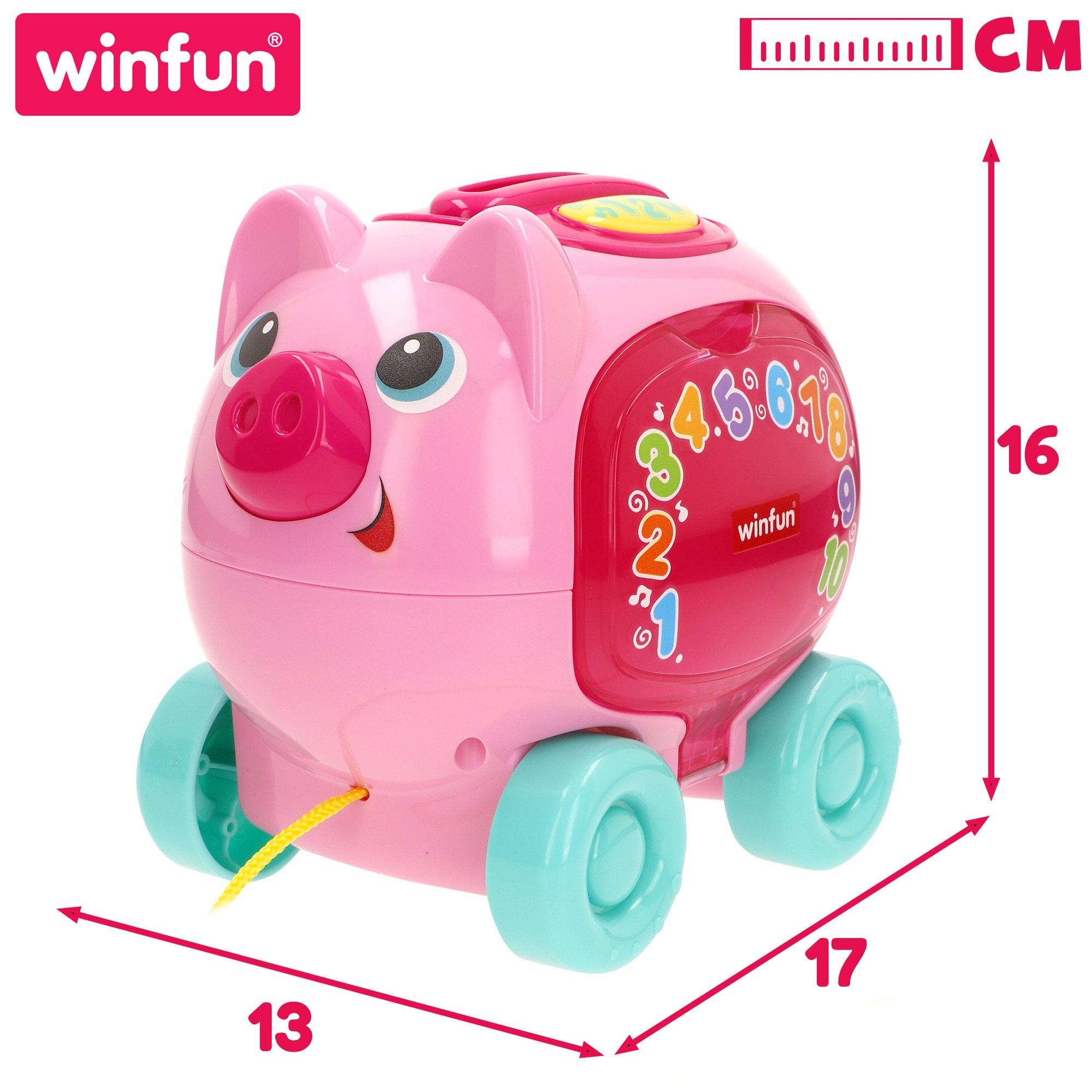 Mealheiro de brincar Winfun com luzes, sons e frases em espanhol e inglês.