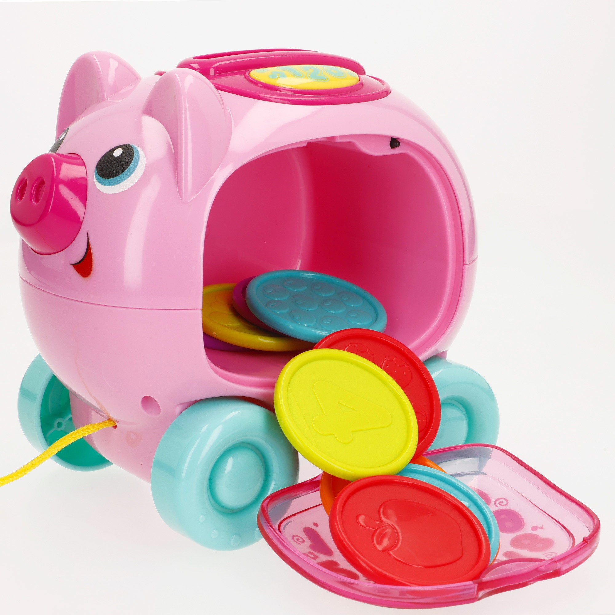 Mealheiro de brincar Winfun com luzes, sons e frases em espanhol e inglês.