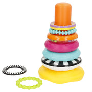 Torre de empilhar Winfun para bebé com base oscilante e 8 anéis.