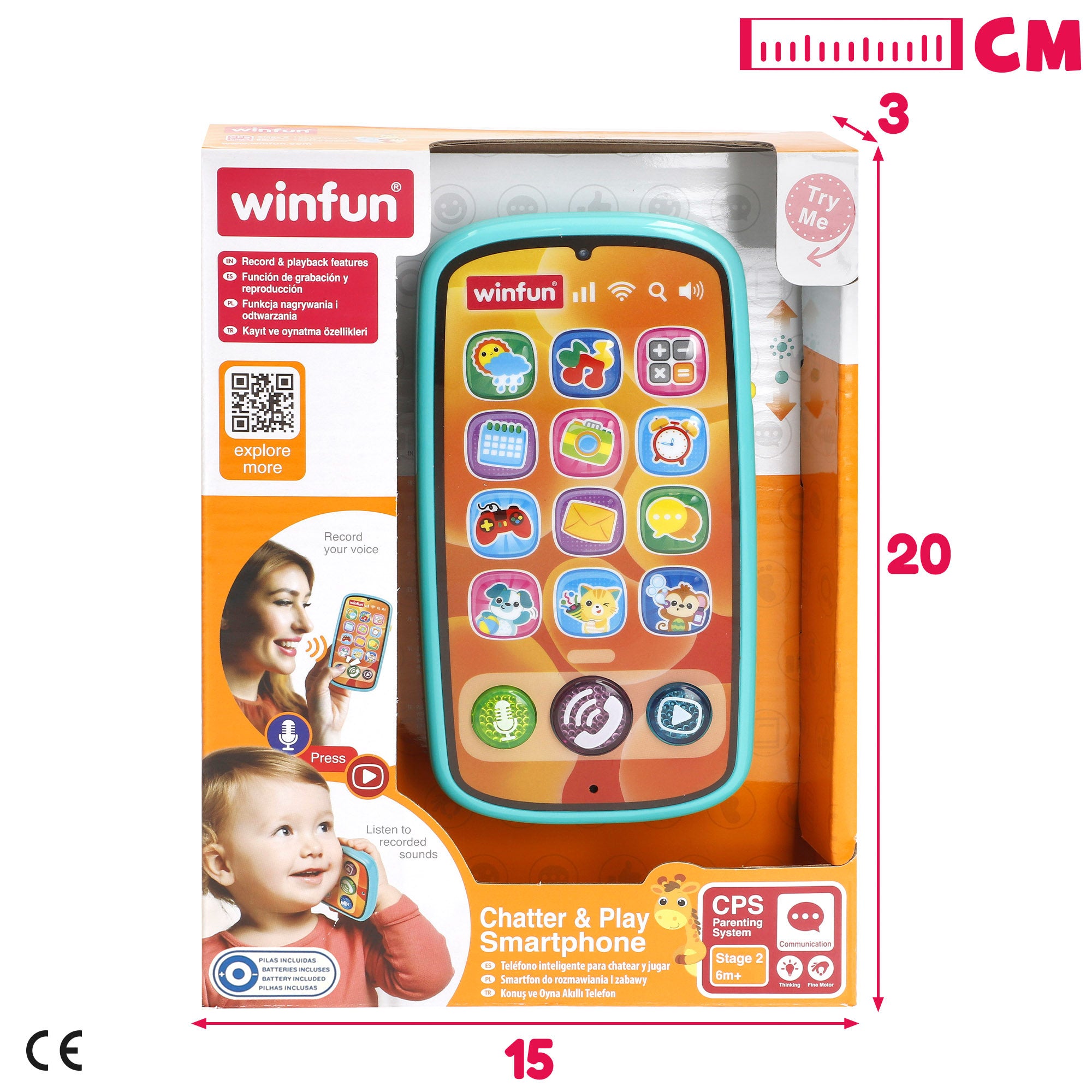 Telemóvel infantil Winfun com luz e som