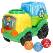 Camião de reciclagem de puxar Winfun com luzes, frases e sons.