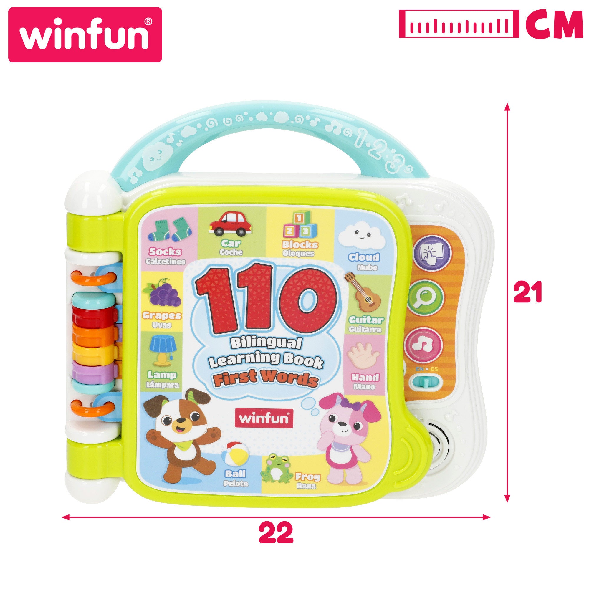 Livro Winfun para aprender as primeiras palavras em espanhol e inglês.
