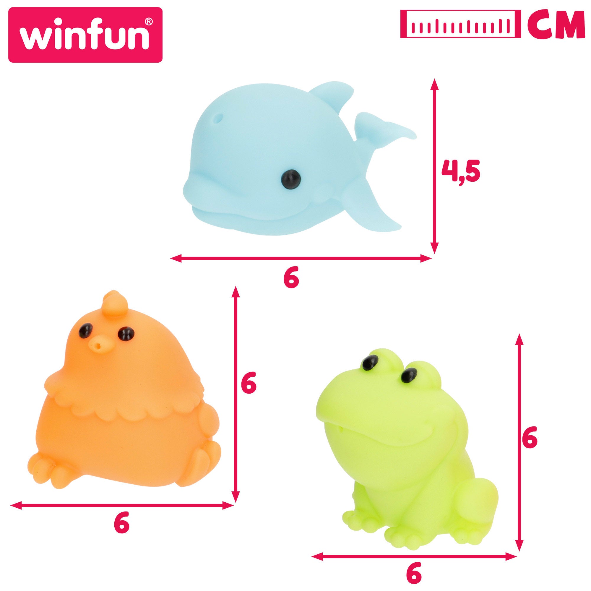 Conjunto de Banho Winfun com 10 Animais da Quinta e do Mar