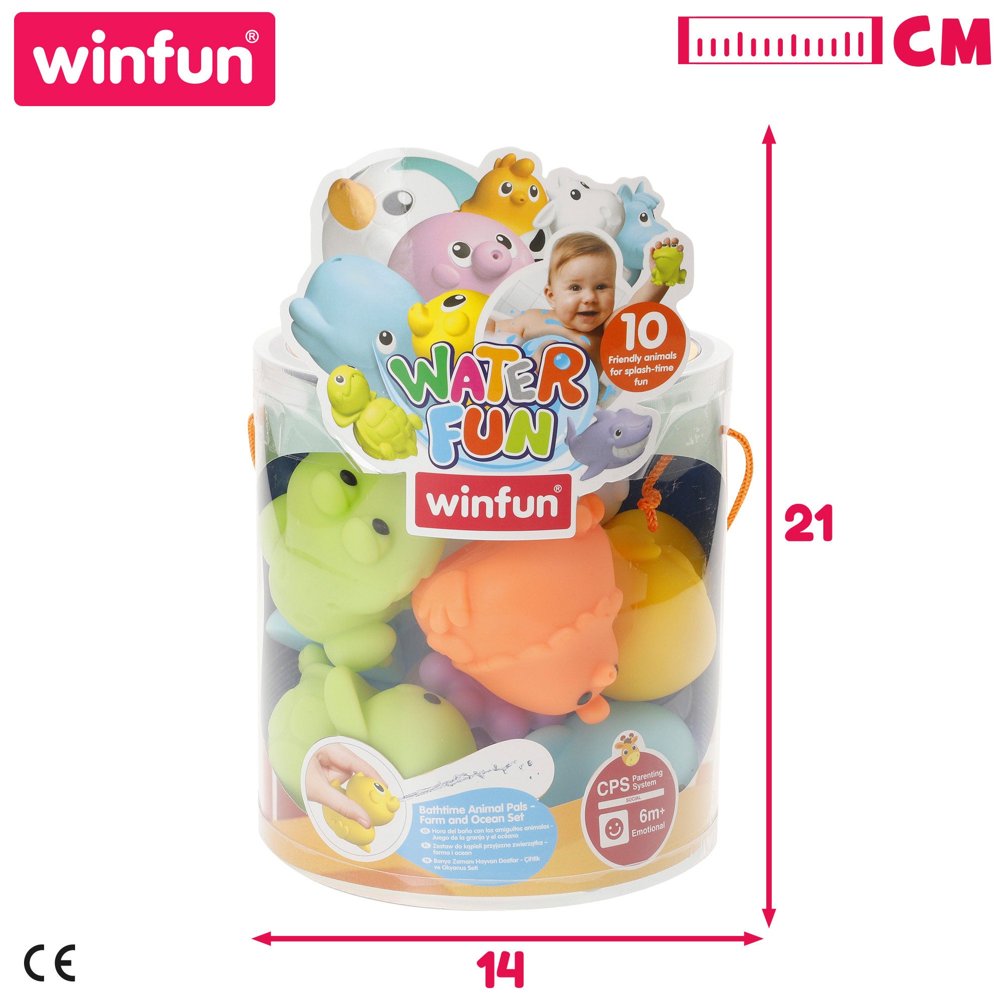 Conjunto de Banho Winfun com 10 Animais da Quinta e do Mar
