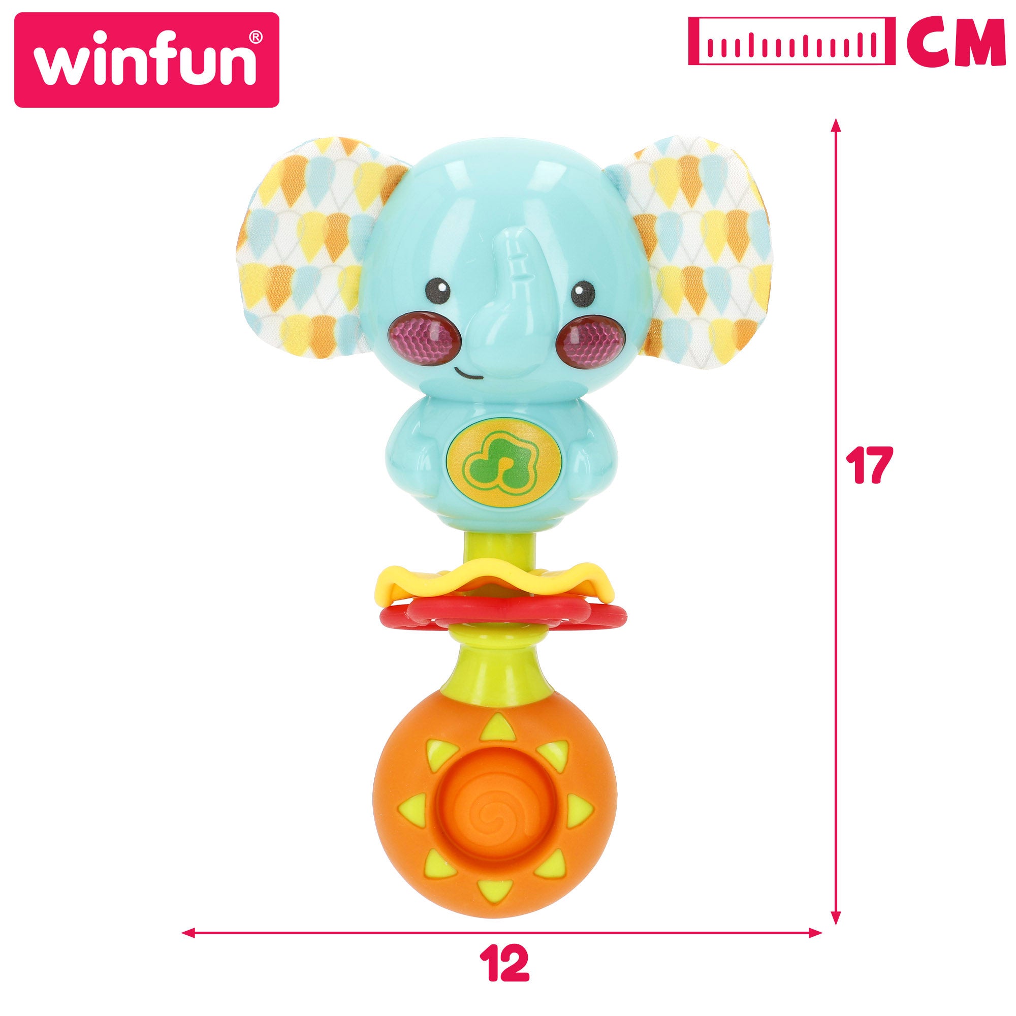 Chocalho musical de elefante bebé Winfun