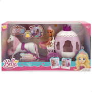 Boneca Bela Princesa de 15cm com Carruagem