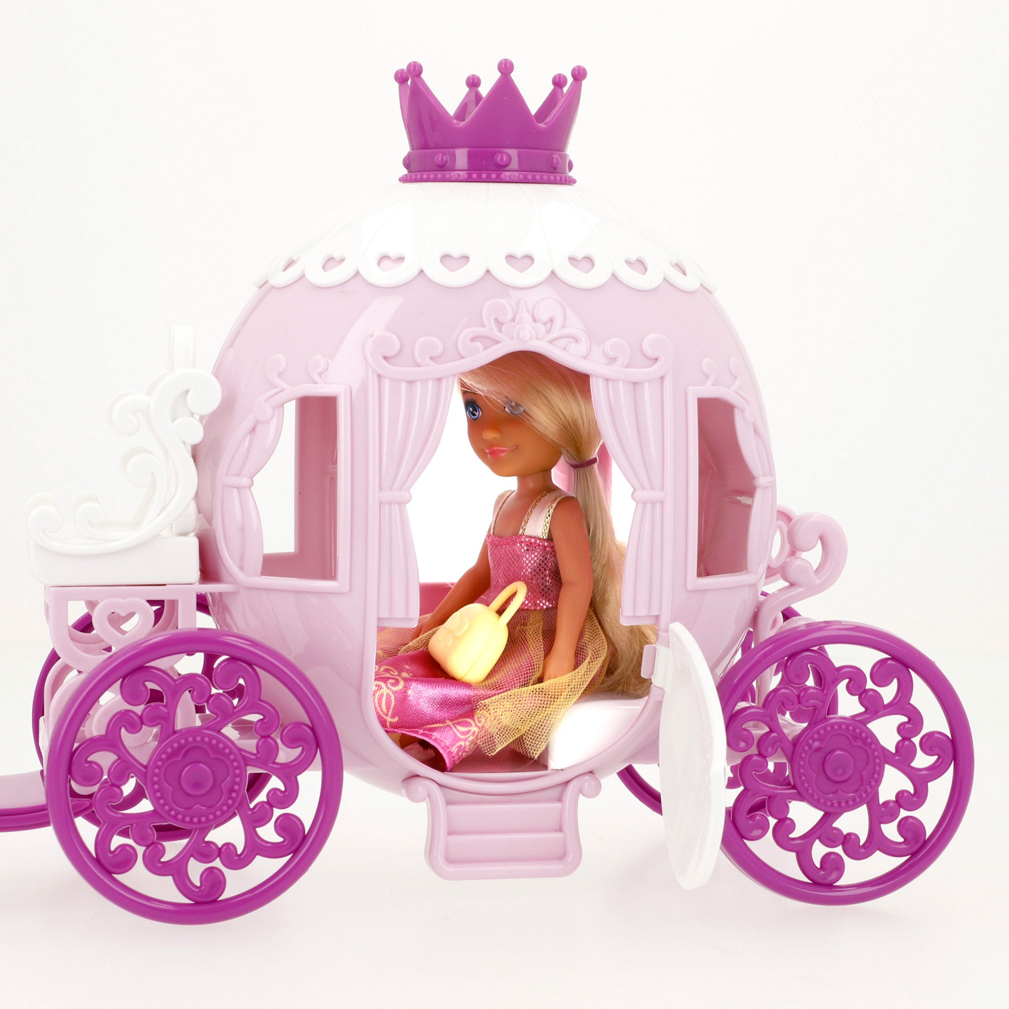 Boneca Bela Princesa de 15cm com Carruagem