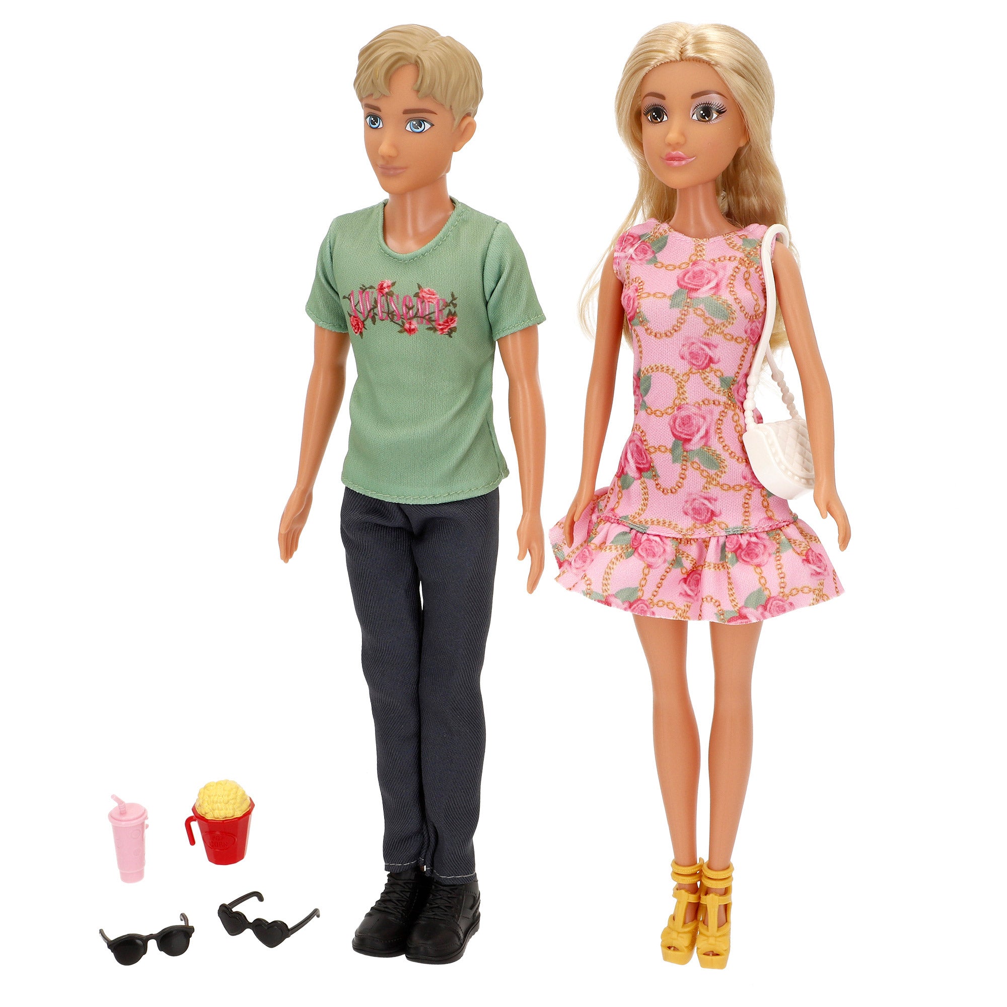Conjunto de 2 bonecos articulados de 30 cm, Enzo e Isabella.