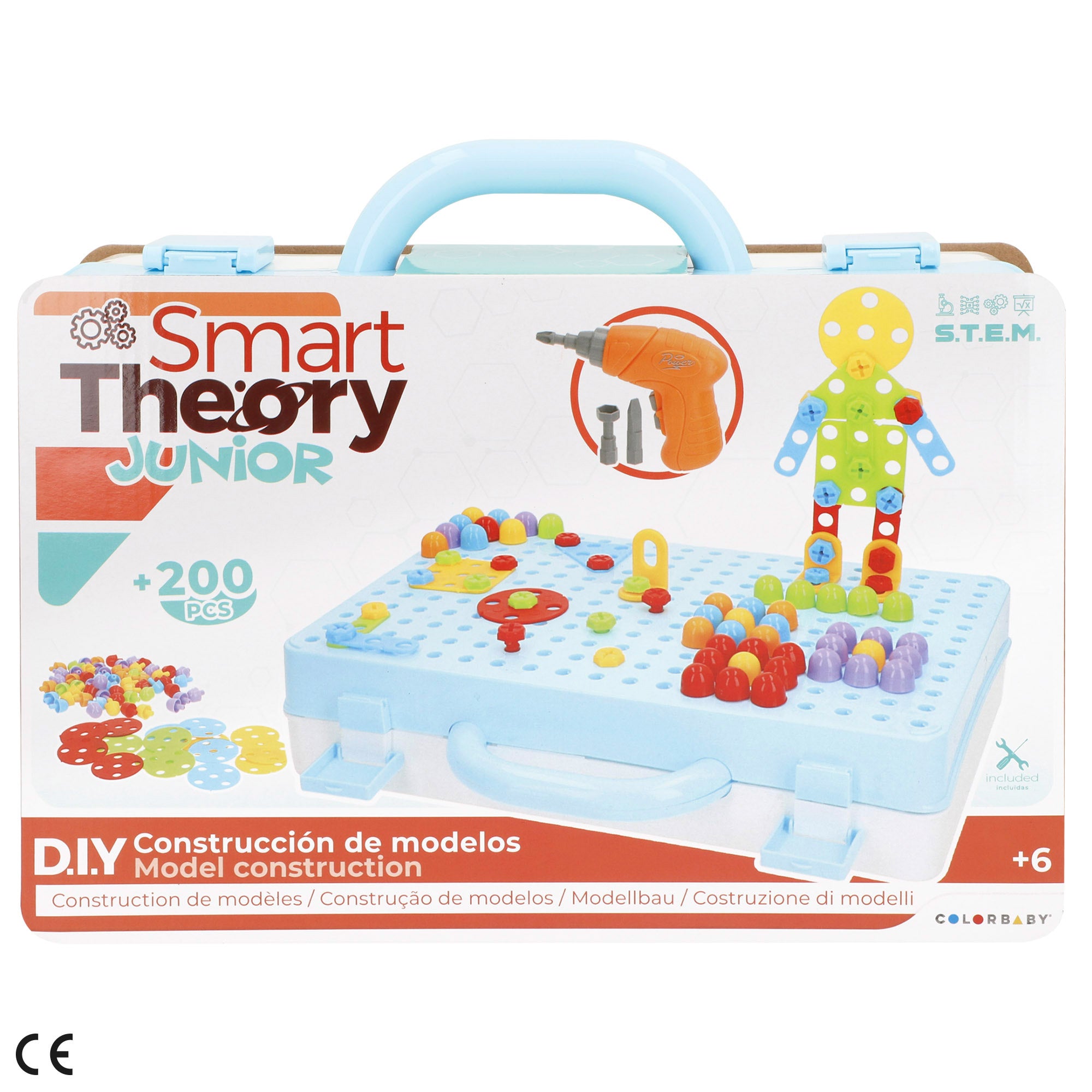 Kit de construção Smart Theory em mala de transporte com berbequim