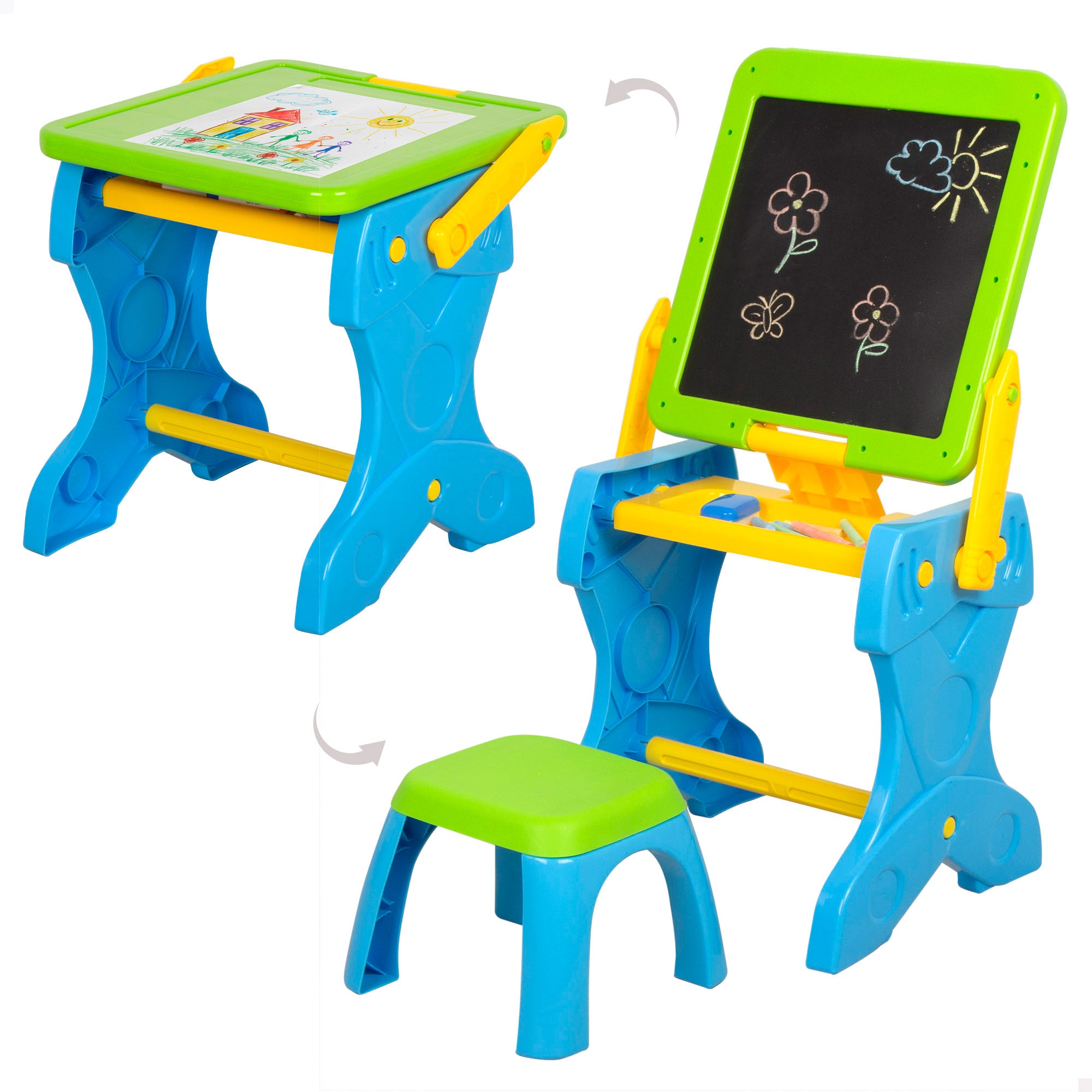 Quadro preto com banquinho e acessórios - Ótima ideia!