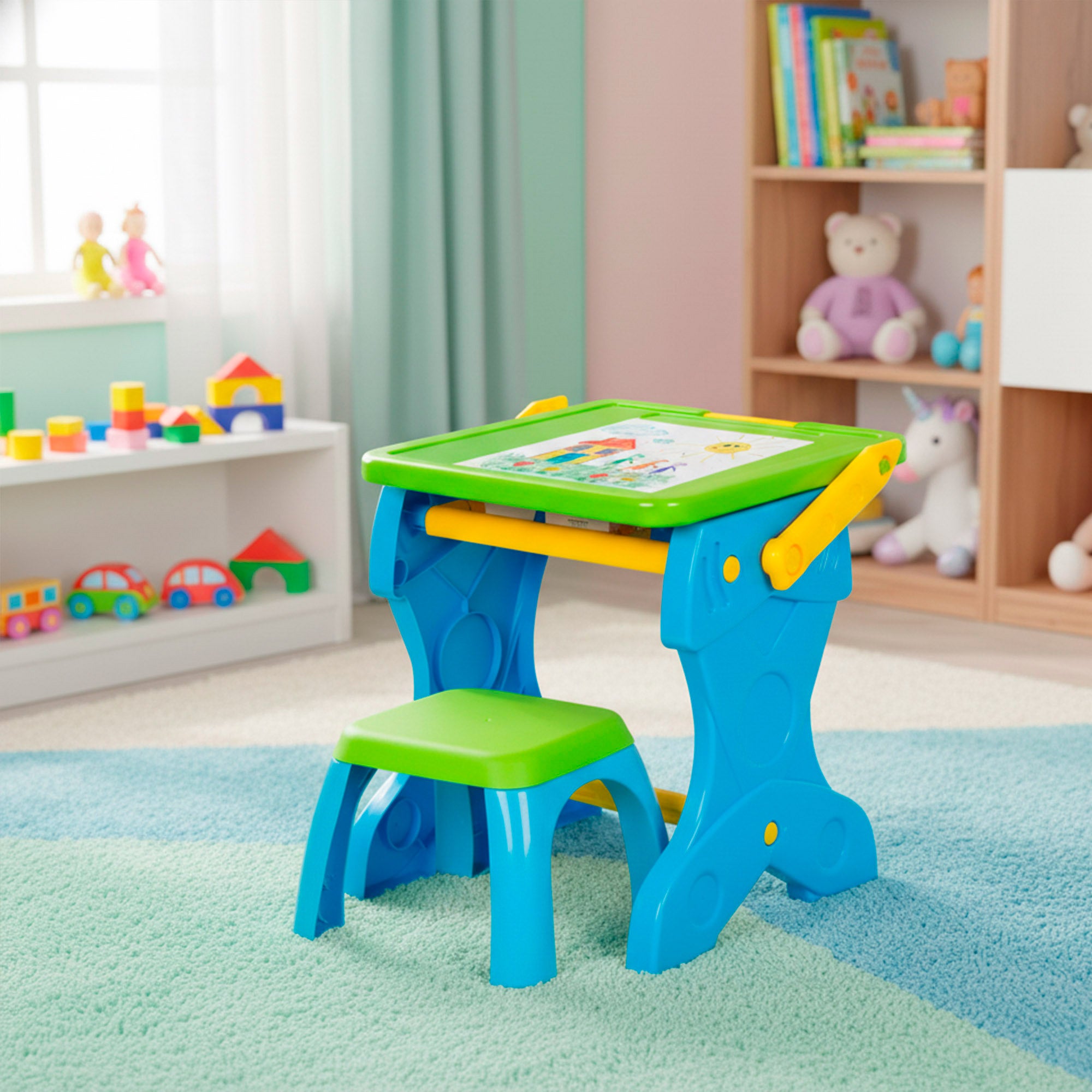 Quadro preto com banquinho e acessórios - Ótima ideia!