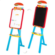 Quadro branco magnético de dupla face com cavalete ajustável e acessórios COLORBABY Boa ideia!