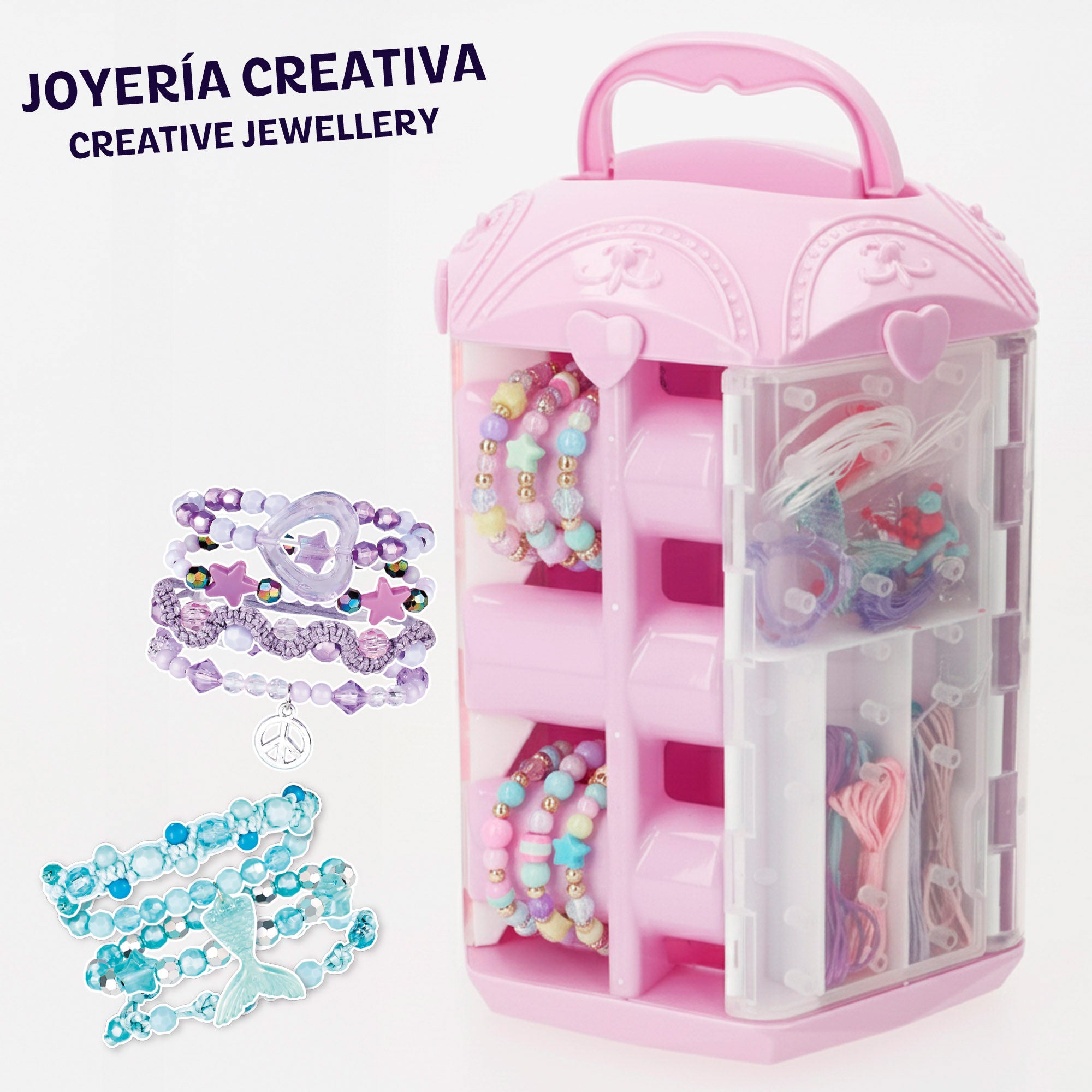 Conjunto de joias criativas Beauty Love com missangas coloridas e acessórios.