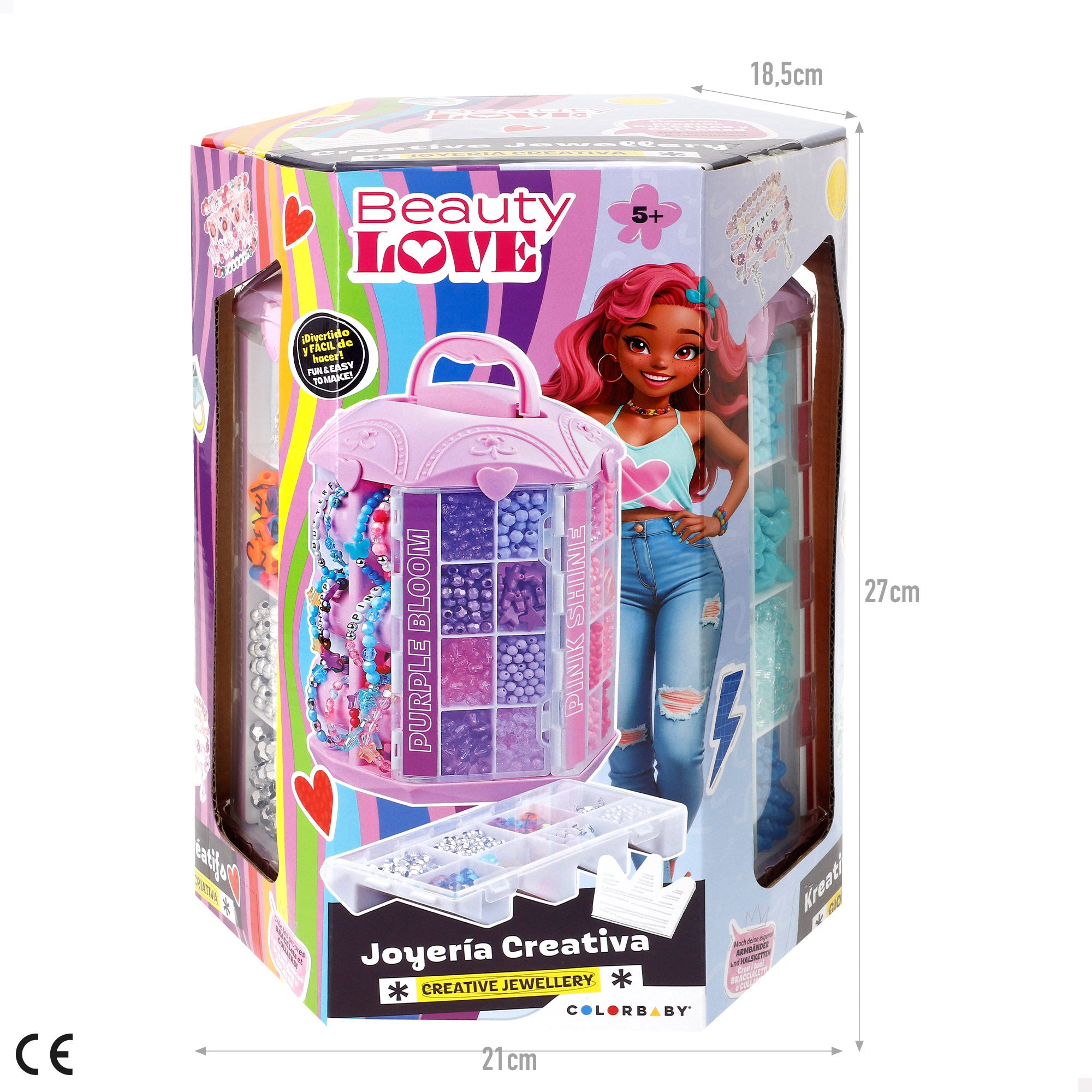 Conjunto de joias criativas Beauty Love com missangas coloridas e acessórios.