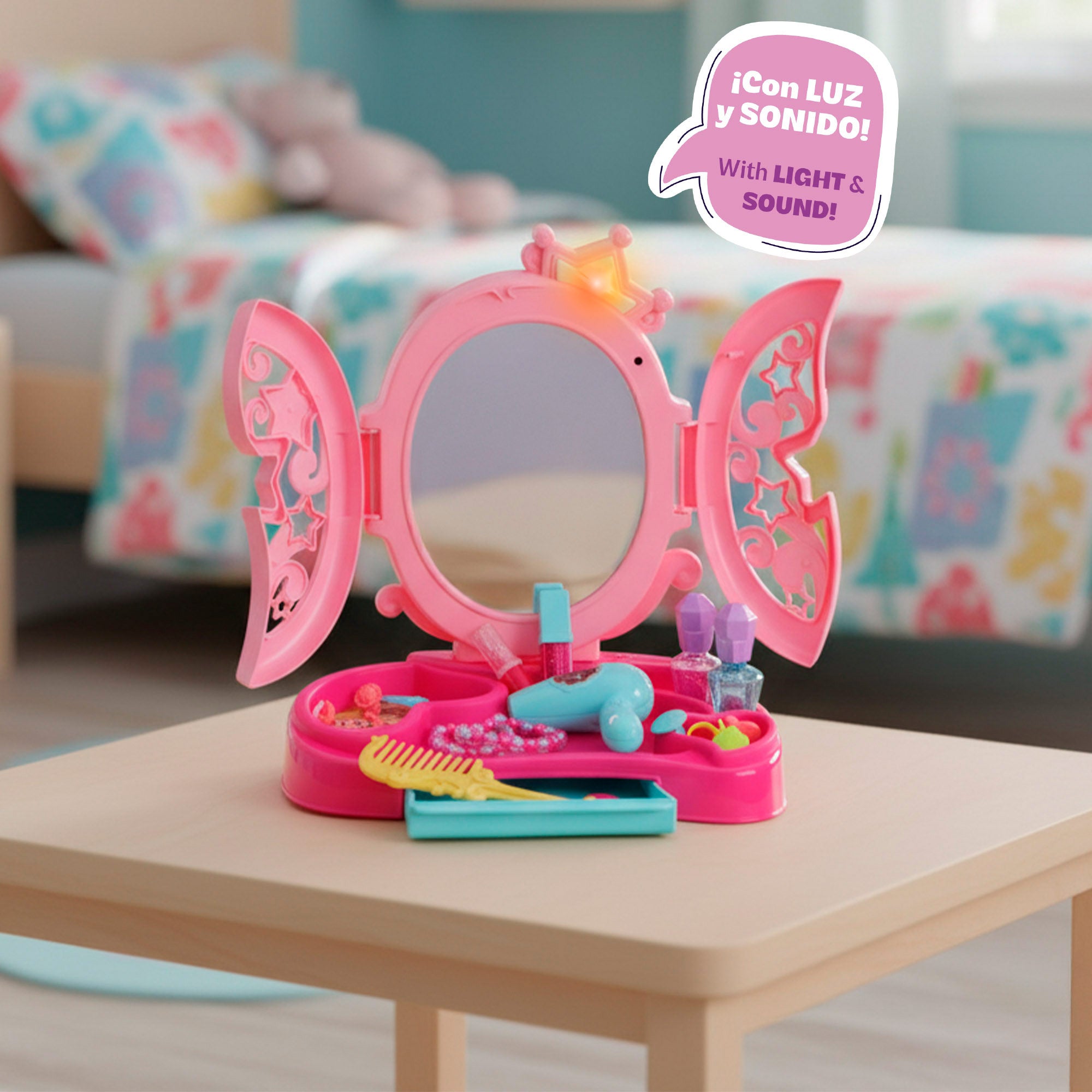 Toucador com luz e som + acessórios Beauty Love