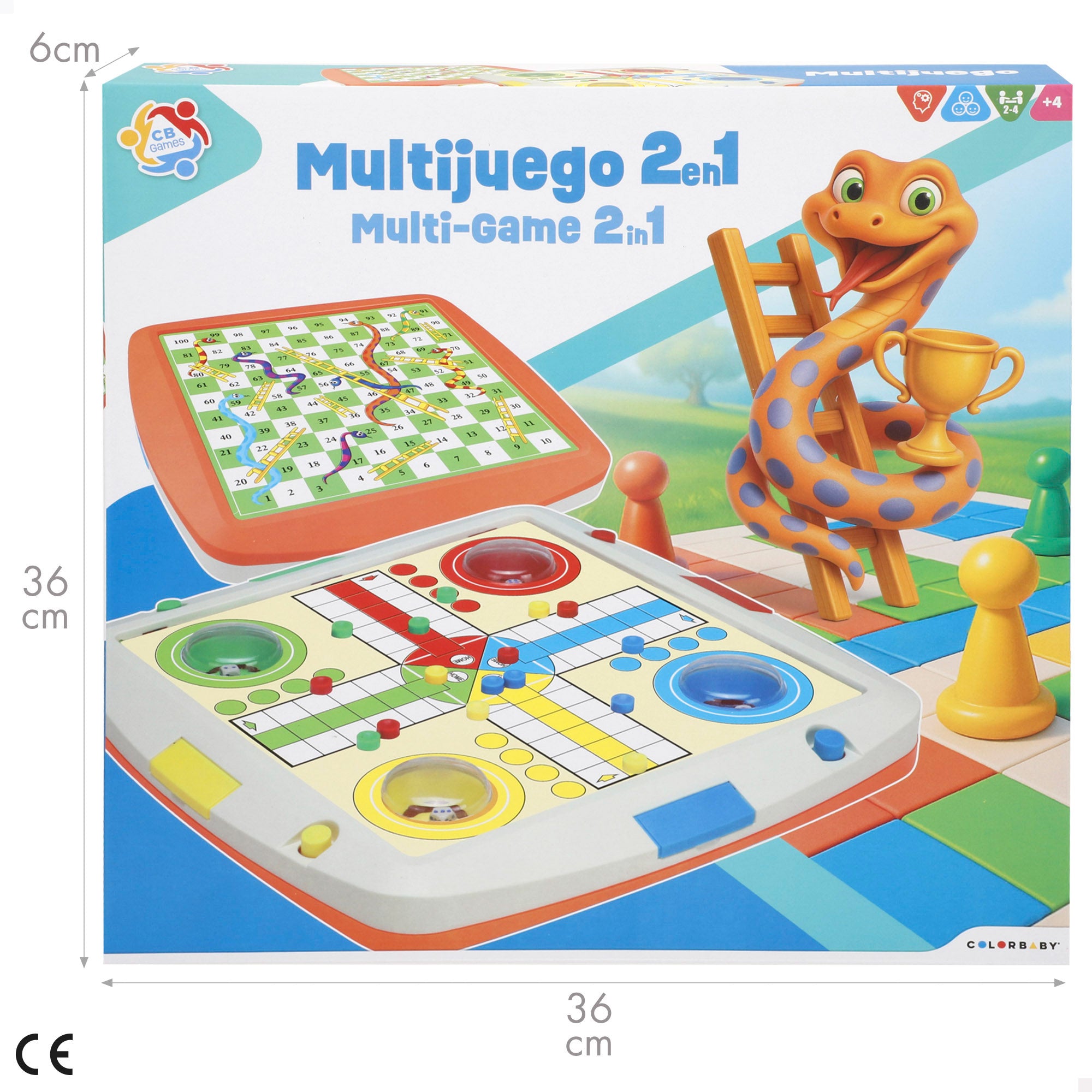 Multijogo 2 em 1: Ludo e Jogo da Serpente e da Escada CB Games