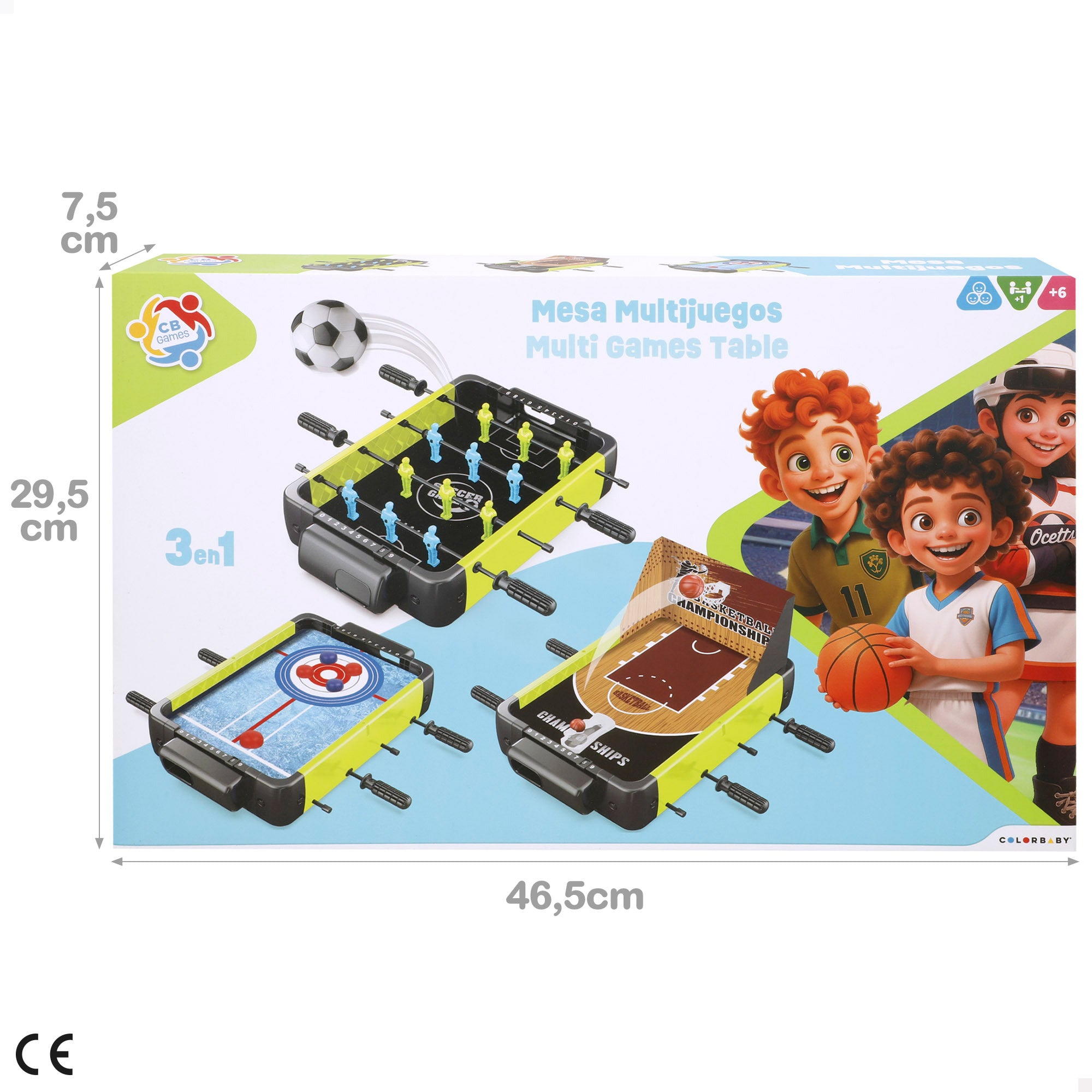Conjunto de 3 jogos de tabuleiro em 1, 48x32x9 cm, CB Games