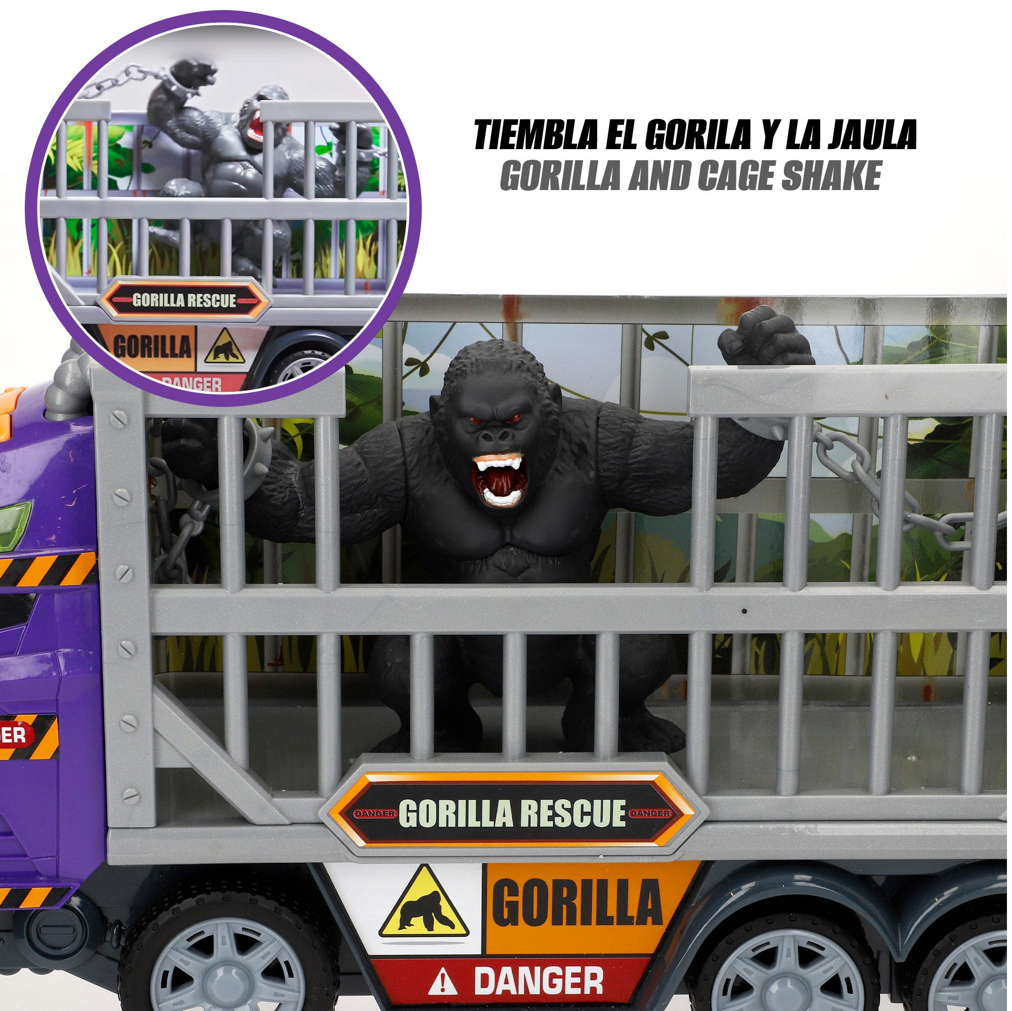 Camião de Resgate de Gorilas de Brinquedo Teamsterz com Luzes e Sons