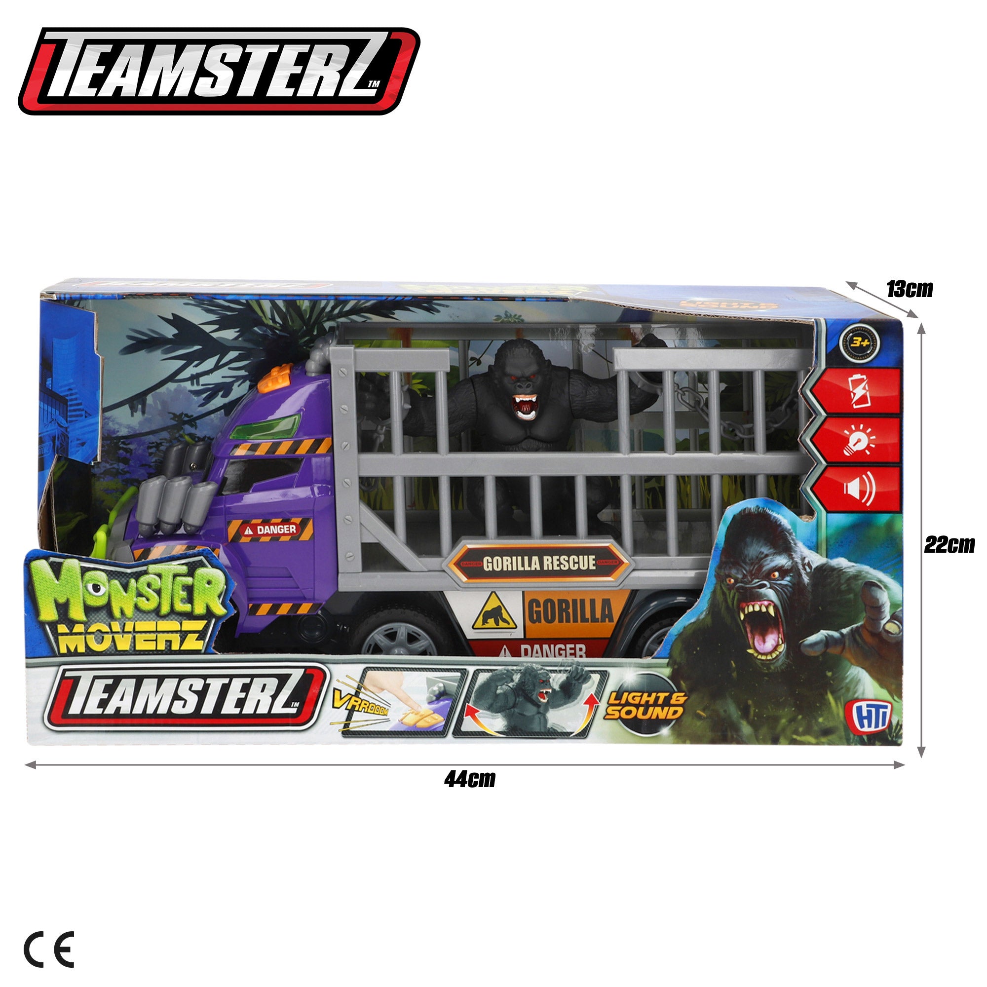 Camião de Resgate de Gorilas de Brinquedo Teamsterz com Luzes e Sons